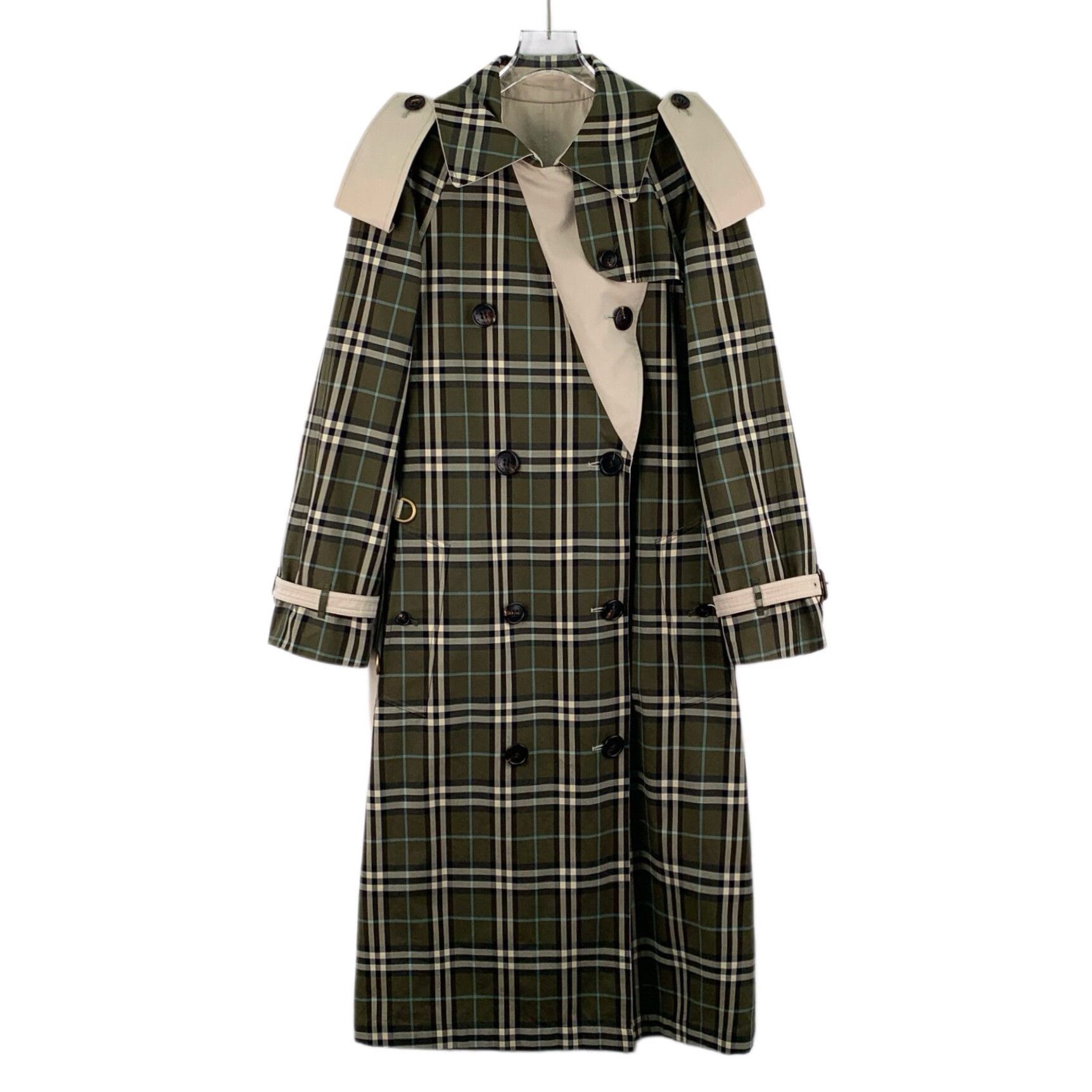 Burberry Burberry Plaid Cotton Green Coat S Women Size S / US 4 / IT 40 - 1 Thumbnail