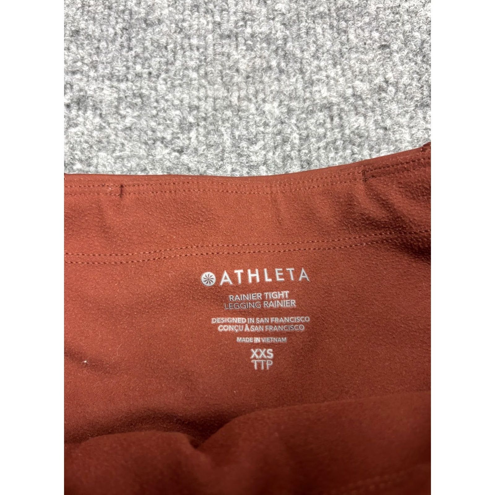 Athleta Athleta Womens XXS Leggings Brown Rainier Tight Ankle Zip Pockets Fleece Lined Size 24" / US 00 / IT 34 - 2 Thumbnail