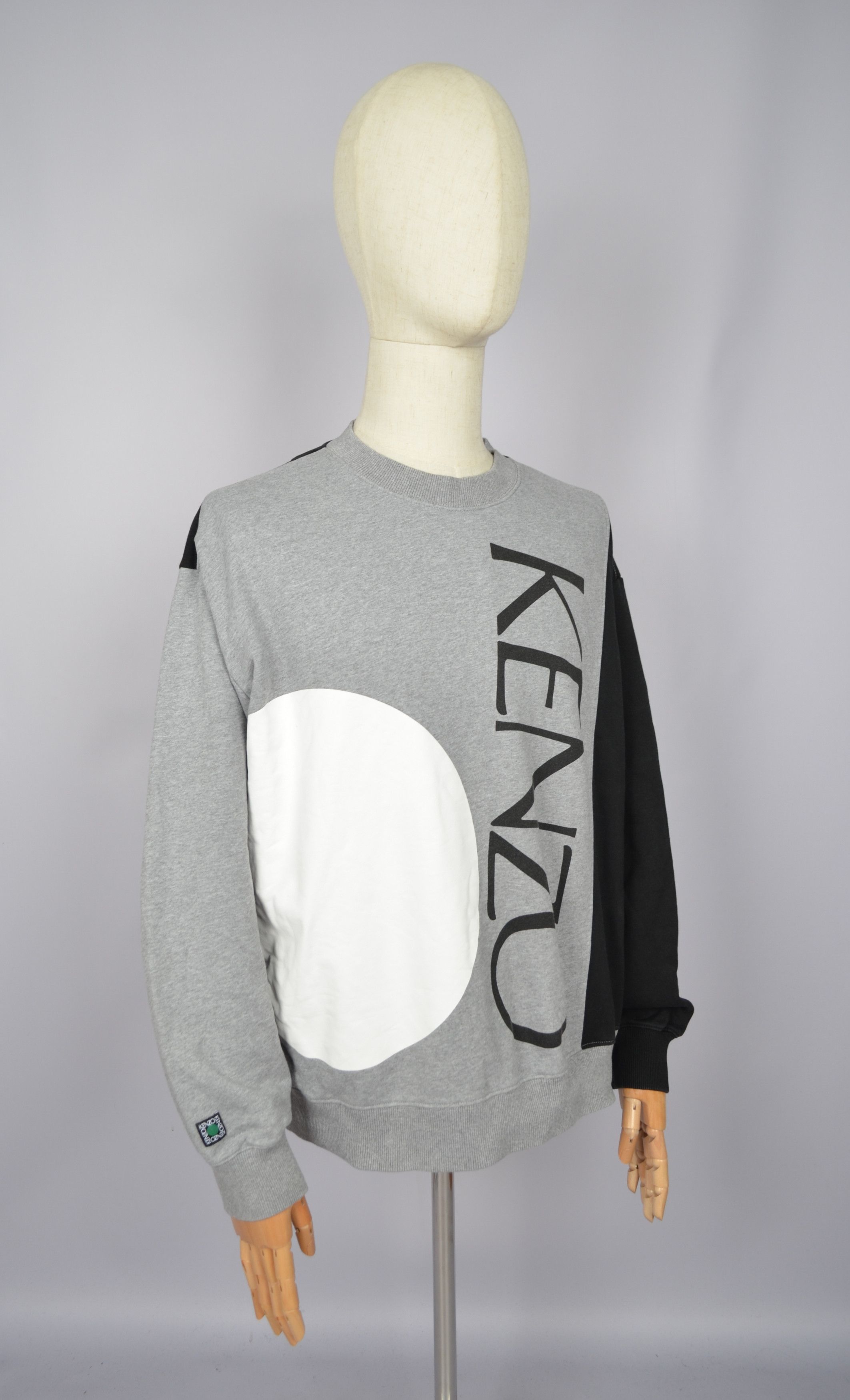 Designer × Kenzo KENZO Color Block Hoodie Dove Grey Logo Sweatshirt Designer Size US L / EU 52-54 / 3 - 11 Thumbnail