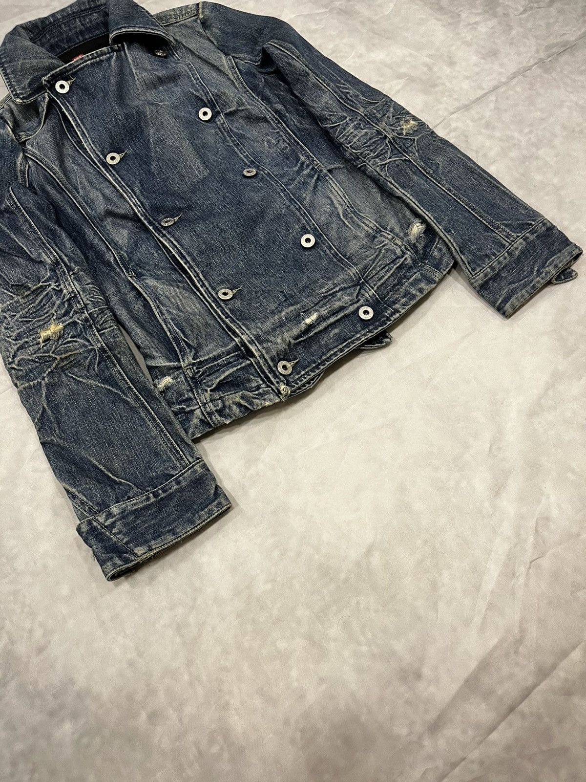 Diesel Diesel Iconic Era Double-Breasted Faded Distressed Jacket Size S / US 4 / IT 40 - 3 Thumbnail