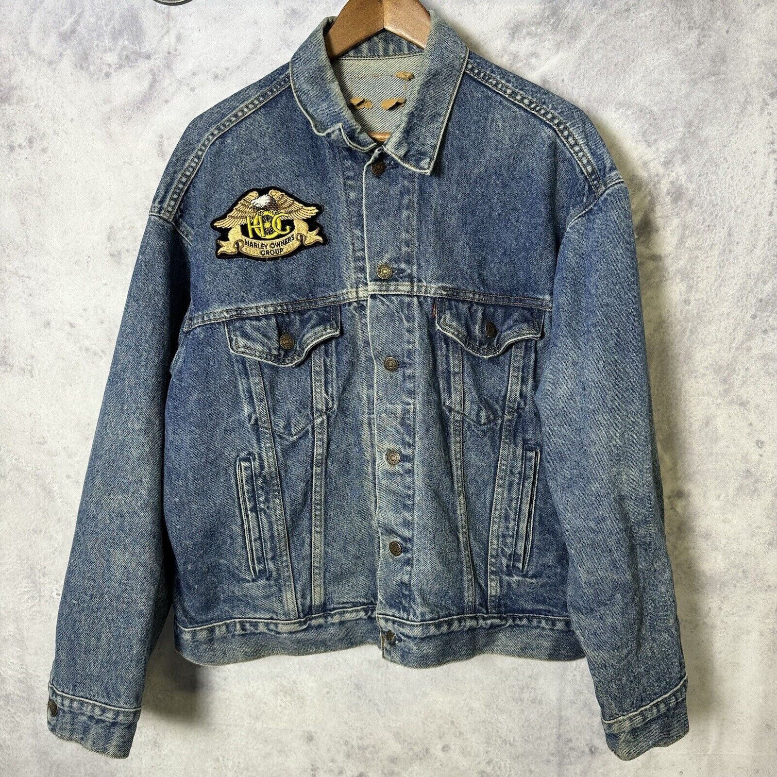 Levi's × Vintage Vintage Levis Trucker Denim Jacket Mens Large L Harley David Size US L / EU 52-54 / 3 - 1 Thumbnail