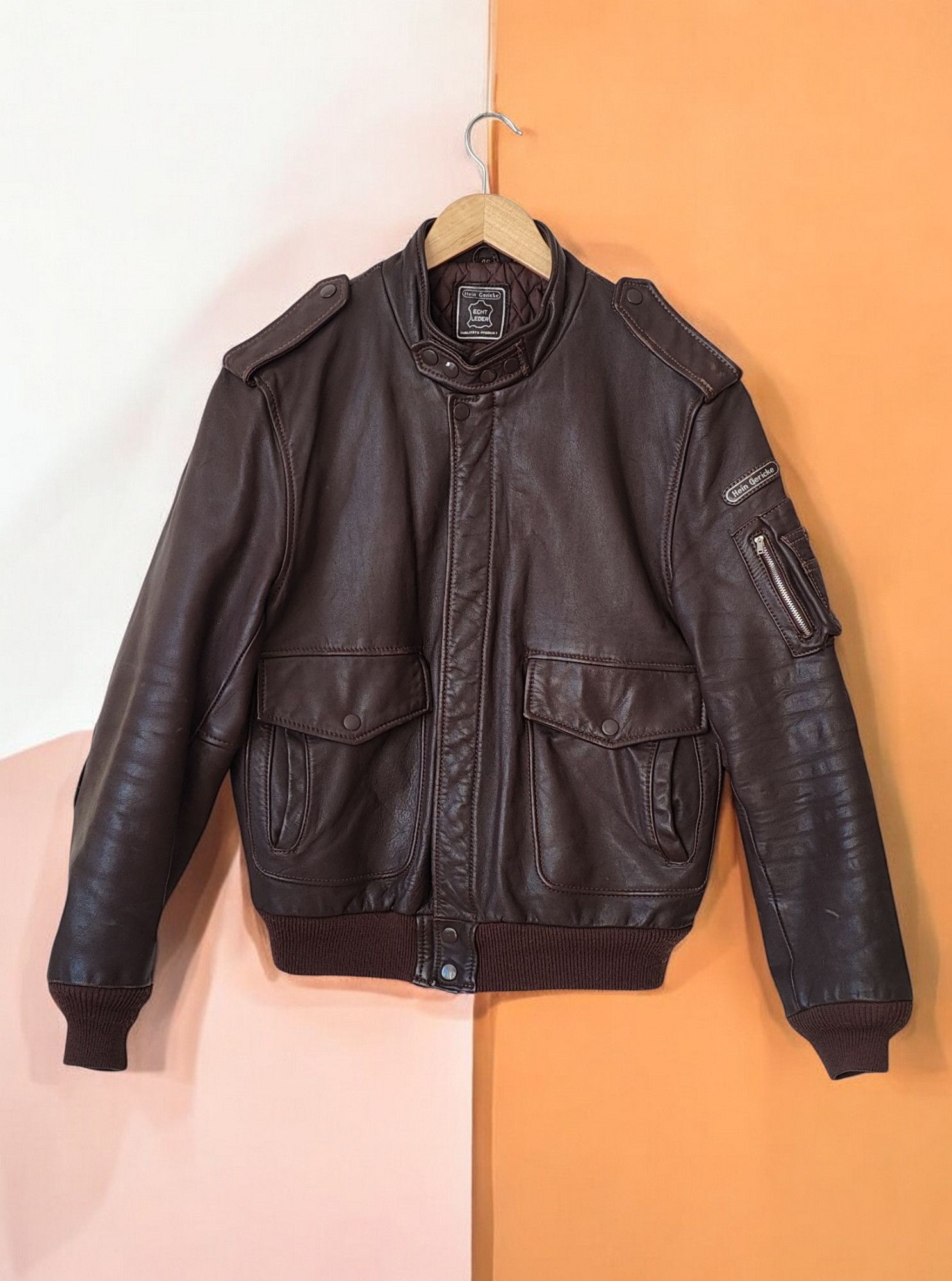 Hein Gericke Vintage 90s Leather Moto Biker Jacket RARE