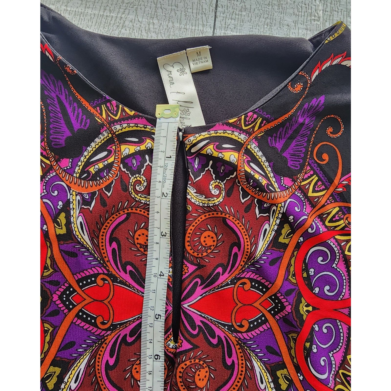 Other Emma & Michele Black Multicolor Paisley Shift Midi Dress Size M / US 6-8 / IT 42-44 - 5 Thumbnail