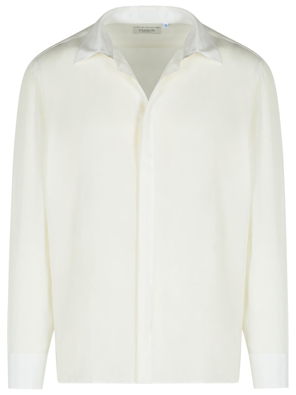 Laneus LANEUS Cream Linen Shirt Size US XXL / EU 58 / 5 - 1 Thumbnail
