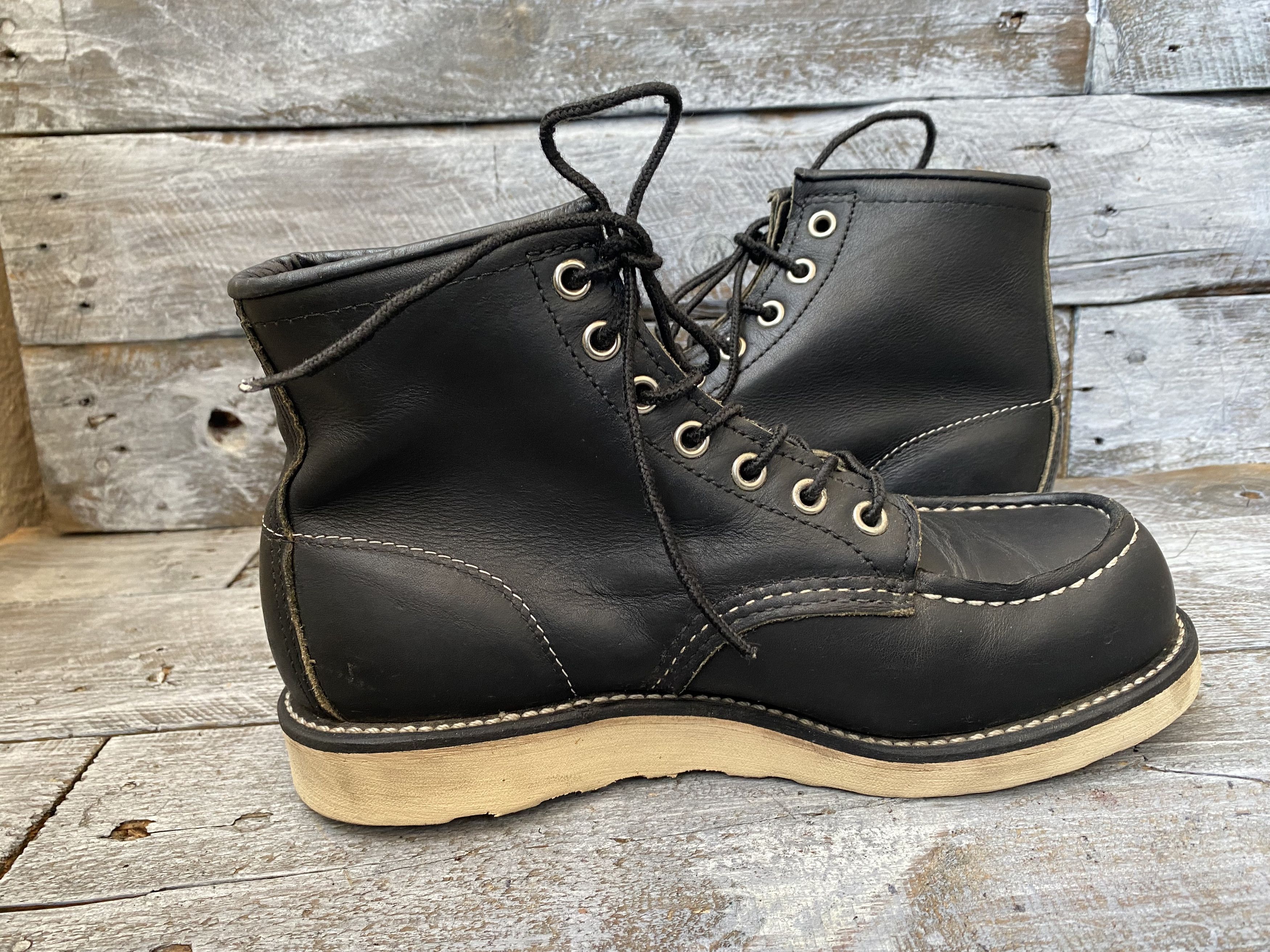 Red Wing Redwing moc-toe black leather boots sz 37.5 Size US 5.5 / EU 38 - 11 Thumbnail