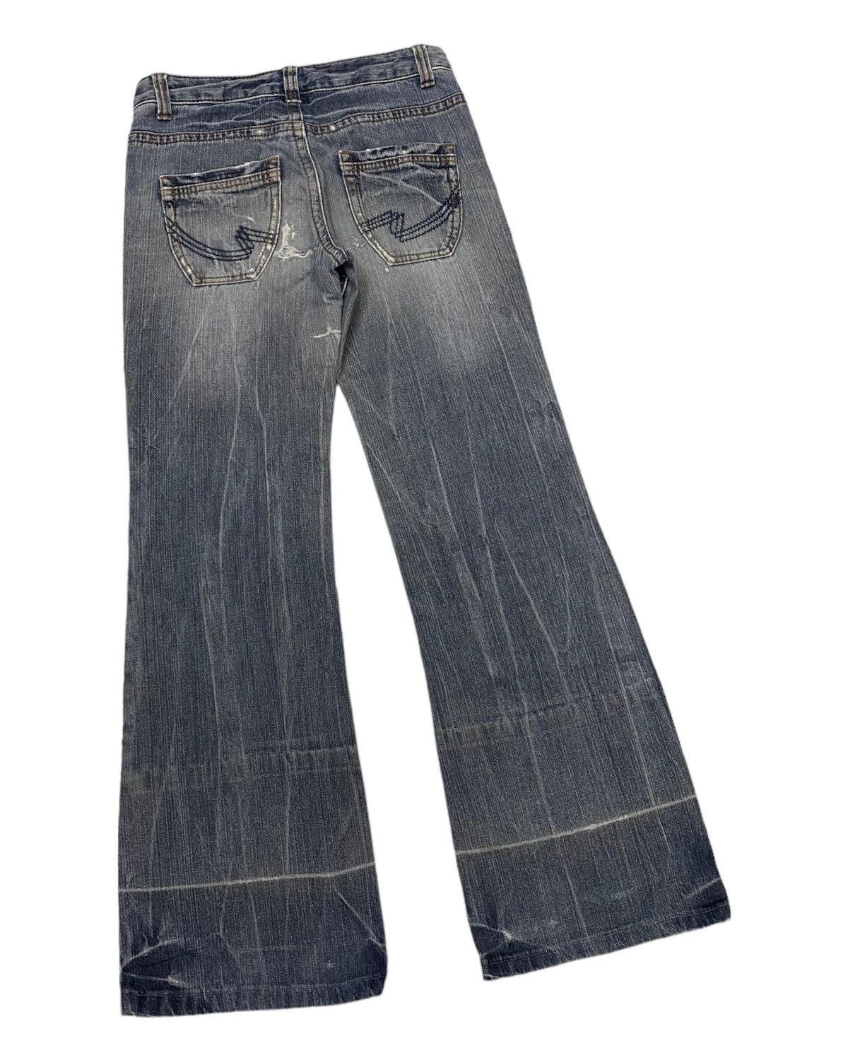 Japanese Brand FLARED🔥COLZA JAPAN DISTRESS RIPS FLARE DENIM JEANS Size US 30 / EU 46 - 4 Thumbnail
