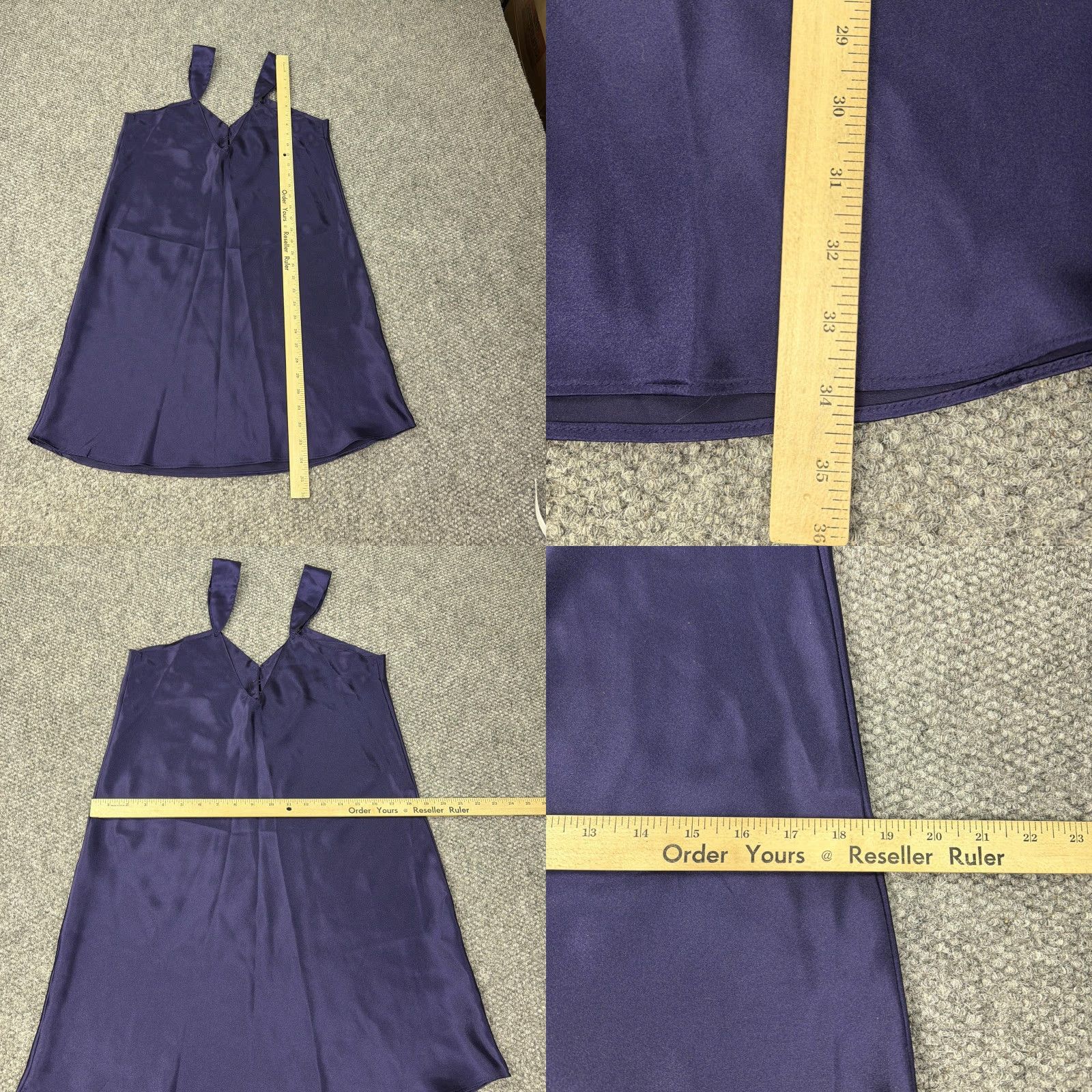 Vintage VINTAGE Erika Taylor Intimates Nightgown Womens Medium Purple Satin Chemise Sleepwear Size ONE SIZE - 8 Thumbnail