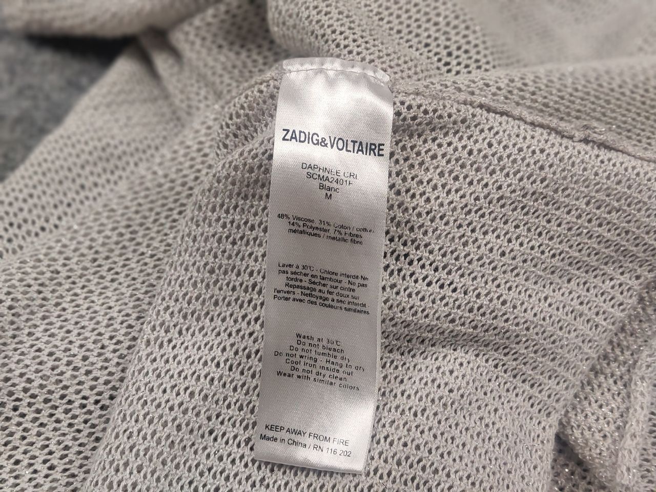 Zadig & Voltaire Zadig & Voltaire daphnee Metallic Daphnee Mesh Cardigan Open Size M / US 6-8 / IT 42-44 - 12 Thumbnail