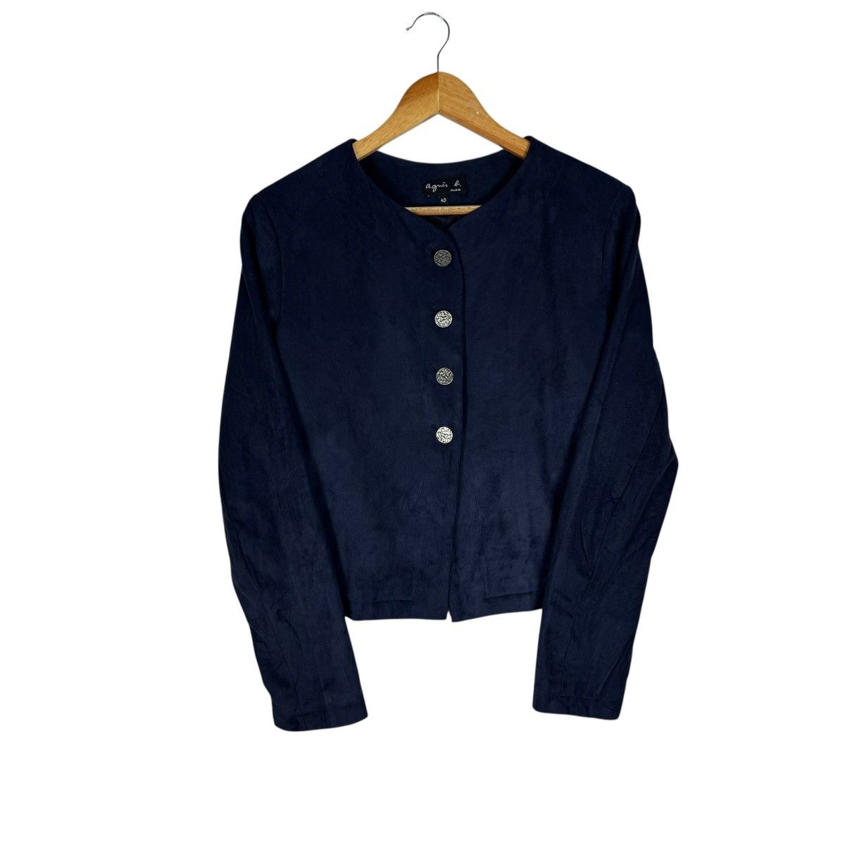 agnes b. ☀️AGNES B PARIS BUTTON CROP JACKET Size S / US 4 / IT 40 - 4 Thumbnail