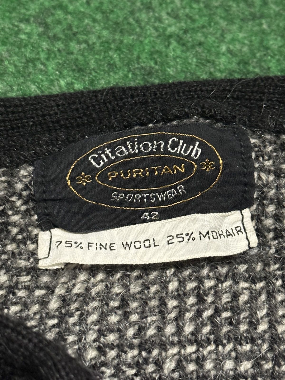 Puritan Puritan 60s Wool Mohair Fair Isle Earth Tone 1/4 Zip Sweater Size US S / EU 44-46 / 1 - 4 Thumbnail