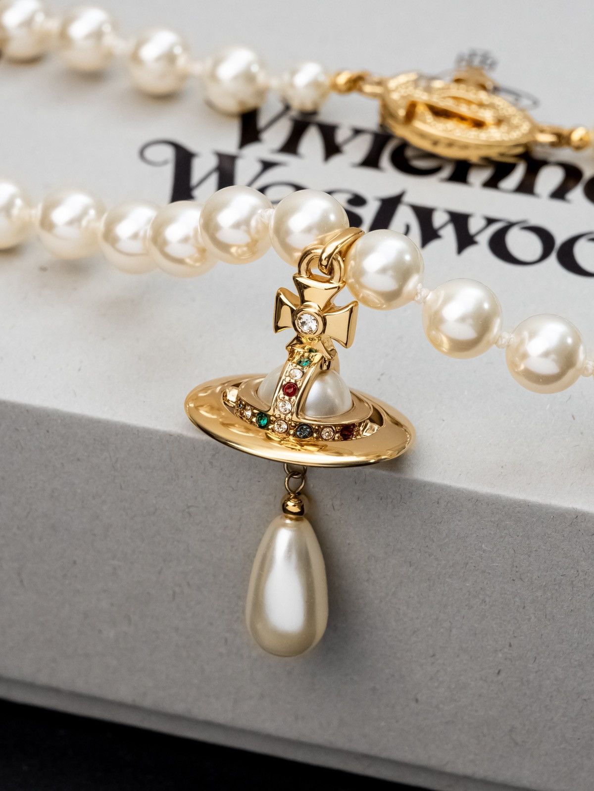Vivienne Westwood Vivienne Westwood One Row Pearl Drop Choker Size ONE SIZE - 3 Thumbnail