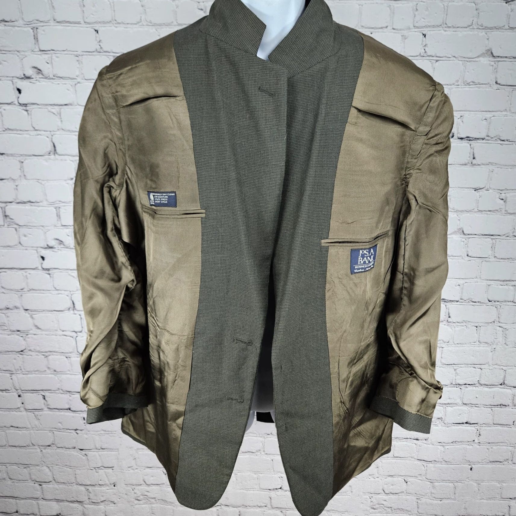 Jos. A. Bank Jos A Bank Green 100% Wool Blazer Sport Coat 42S 2 Button Business Express Size 42R - 7 Thumbnail