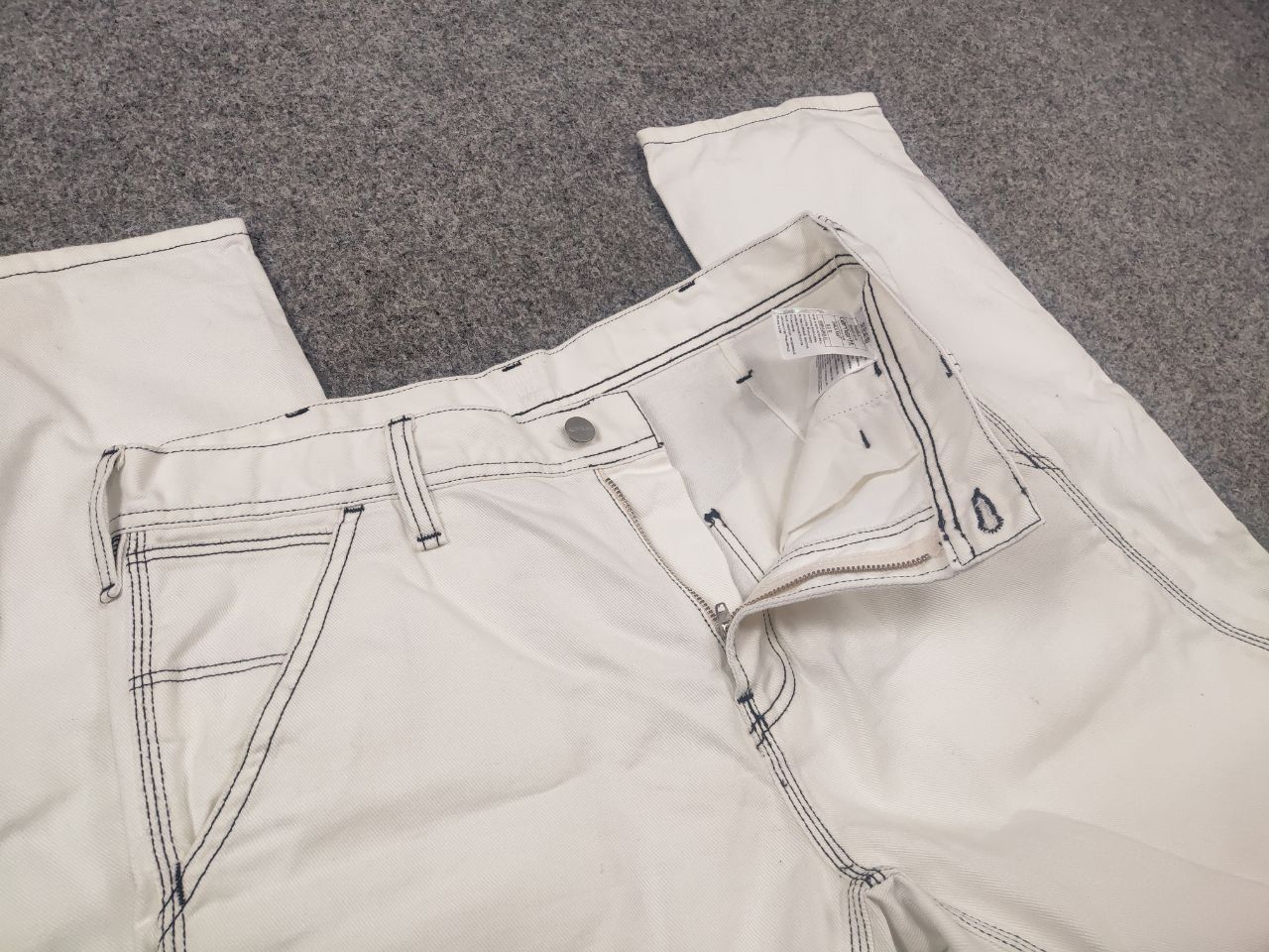 Carhartt Wip Carhartt Wip Chalk White Canvas Trouser Pants Vintage Style Size US 32 / EU 48 - 8 Thumbnail