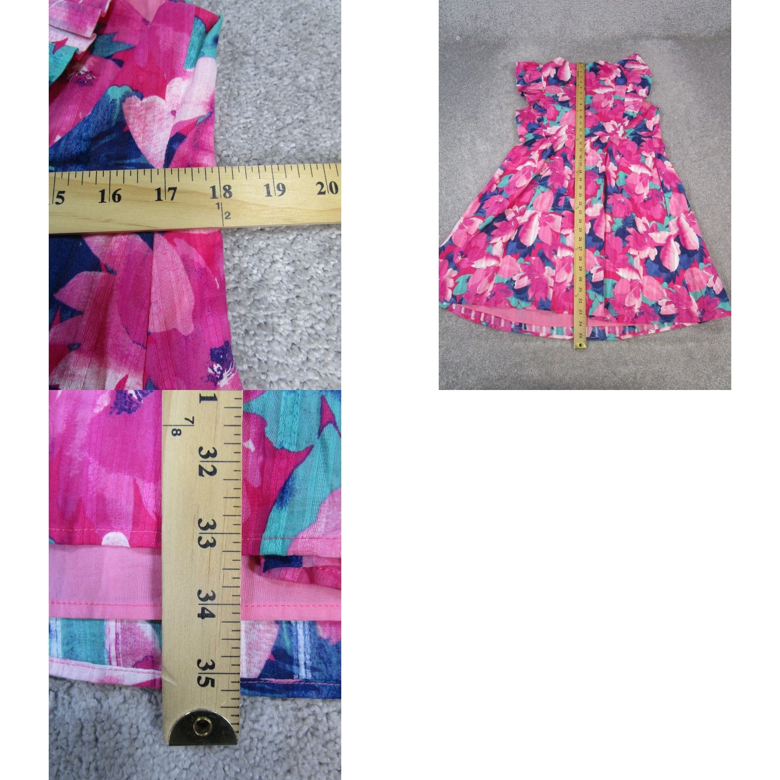 Vintage Draper James Dress Womens 12 Pink Cotton Blouson Floral Sleeveless Round Zip Short Dress Ladies 12 (Regular) Womens Size XL / US 12-14 / IT 48-50 - 8 Thumbnail