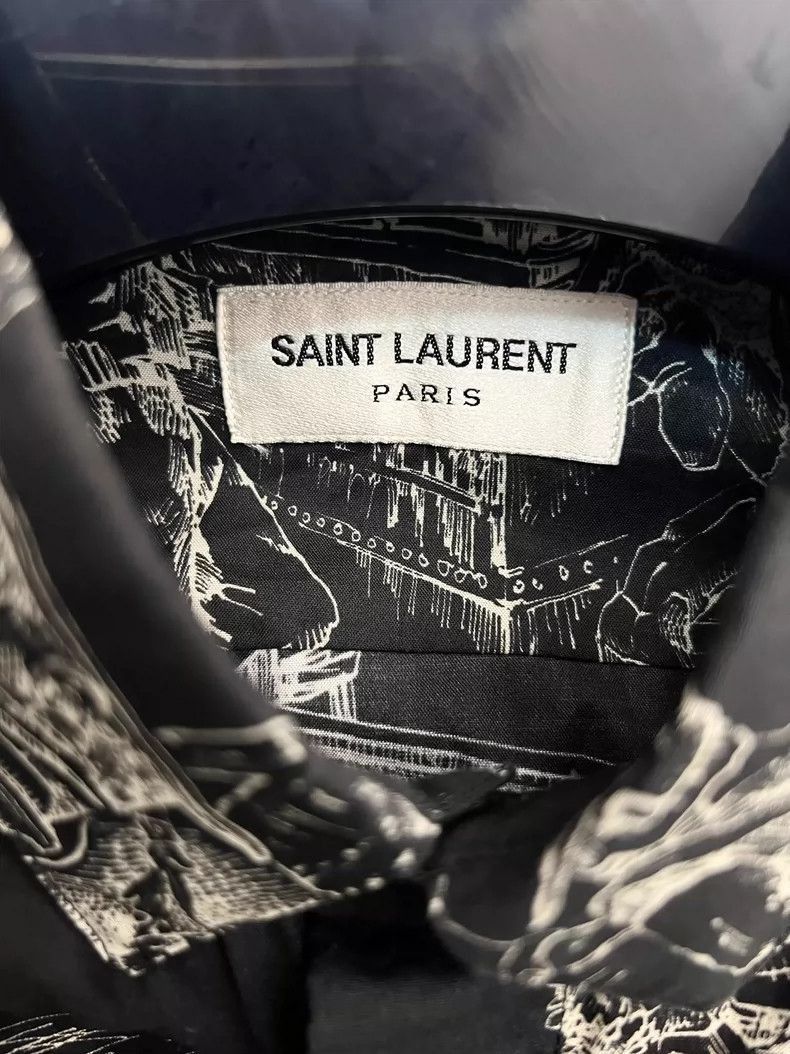 Saint Laurent Paris Saint Laurent Artist Print Sheer Black Shirt-2507 Size US M / EU 48-50 / 2 - 3 Thumbnail