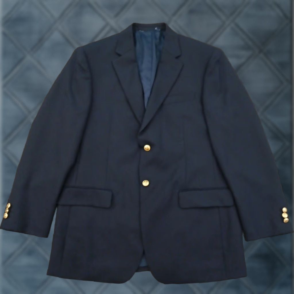 Stafford Stafford Blazer Mens 40 Solid Blue Wool Blend Two-Button Single Vent Jacket Coat Notch Lapel 2 Piece Regular Mens Size 40R - 1 Thumbnail