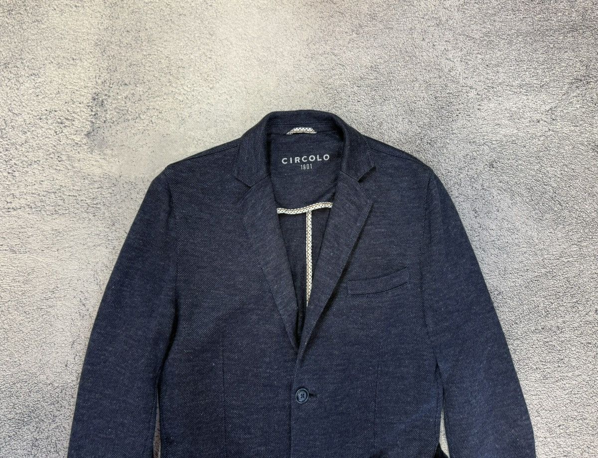 Circolo 1901 Circolo 1911 Men Linen Cotton Blazer EU48 Navy Slim Jacket Size 38R - 5 Thumbnail