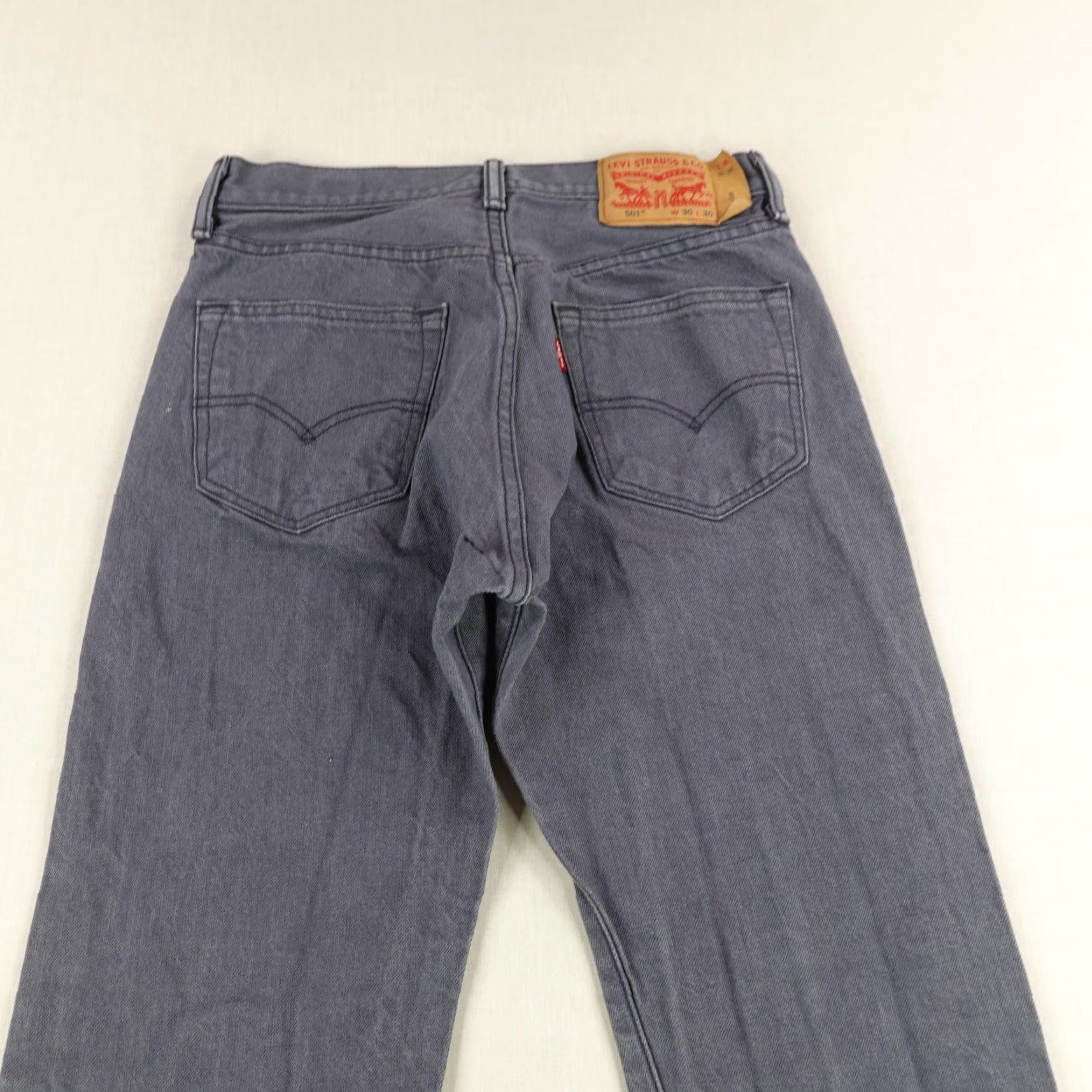 Levi's Levi's 501 Jeans Mens 30x30 Gray Straight Leg Cotton Button Fly White Oak Cone Denim Size US 30 / EU 46 - 6 Thumbnail