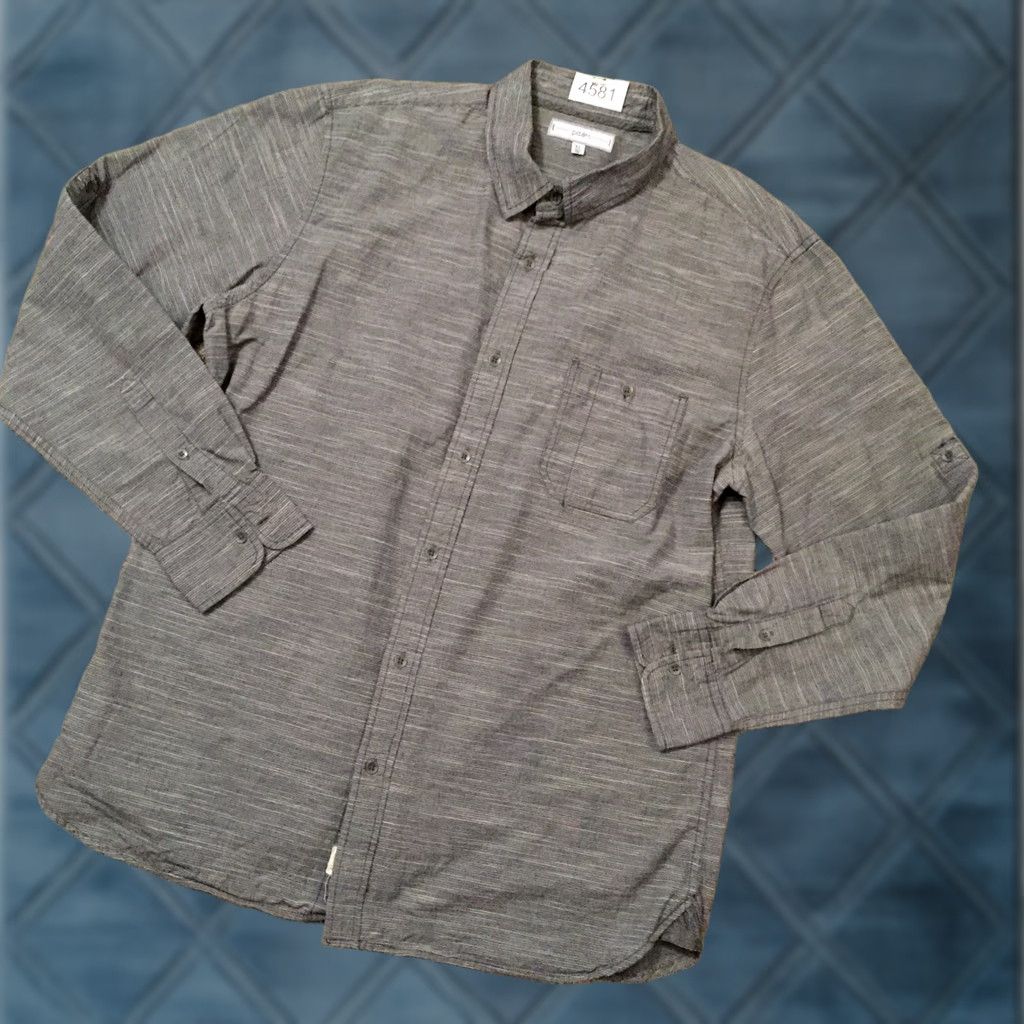PD&C pd&c Shirt Mens XL Gray Button-Up Long Sleeve Collar Shirt Size US XL / EU 56 / 4 - 1 Thumbnail