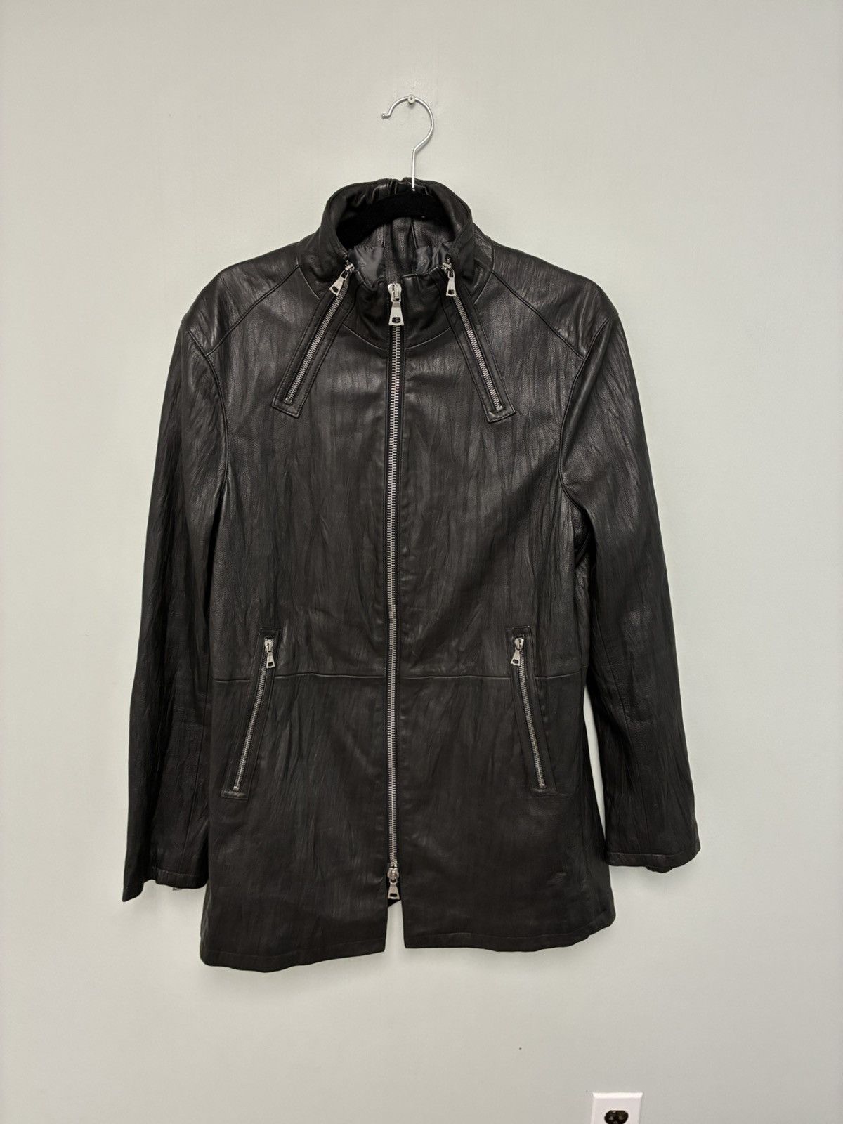 John Varvatos Leather Coat Jacket EU 48 USA 38 Size US M / EU 48-50 / 2 - 3 Thumbnail