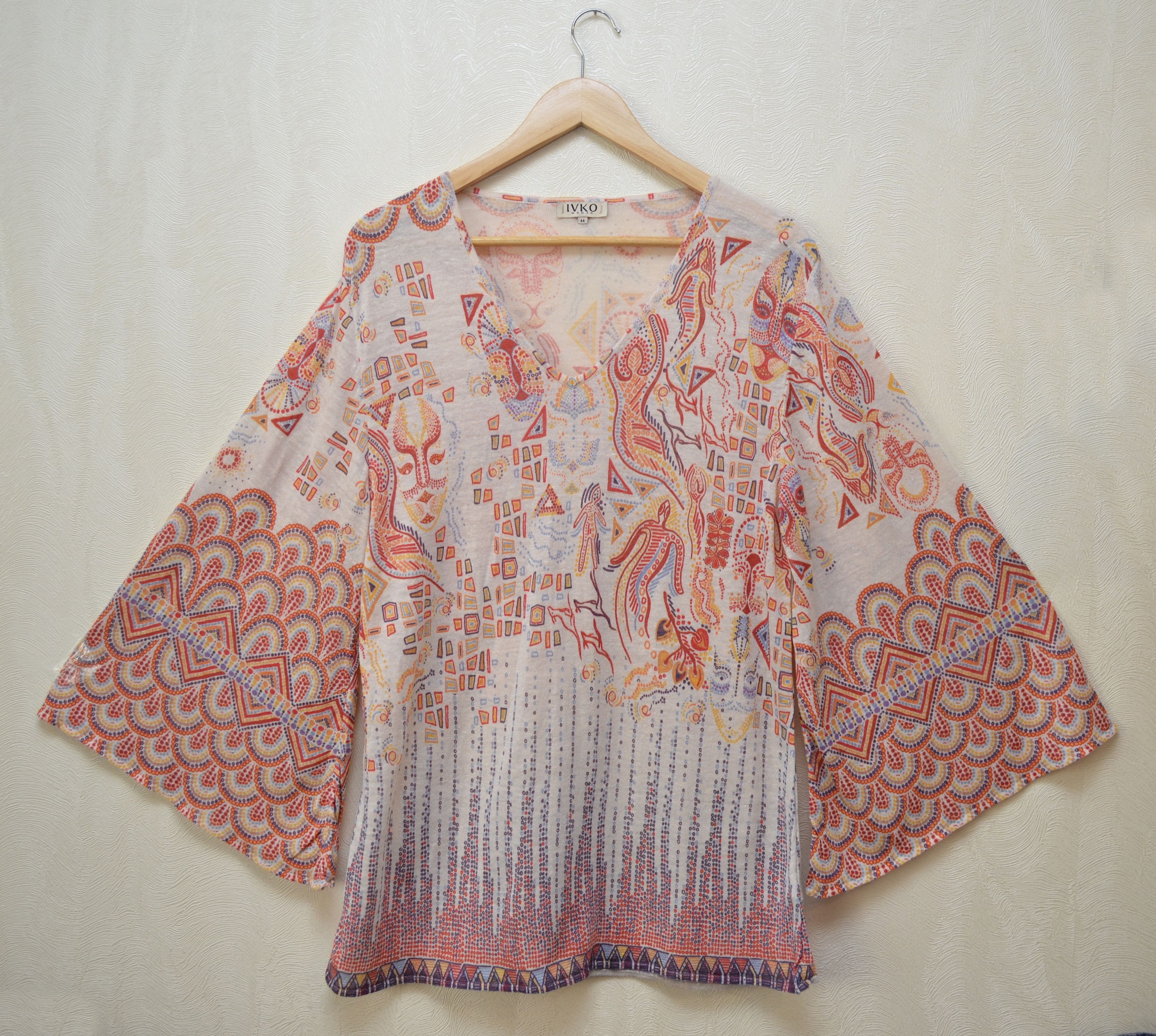 Designer Ivko Canvas Jumper Tunic Linen Shirt Curry Saffron Orange Size M / US 6-8 / IT 42-44 - 11 Thumbnail