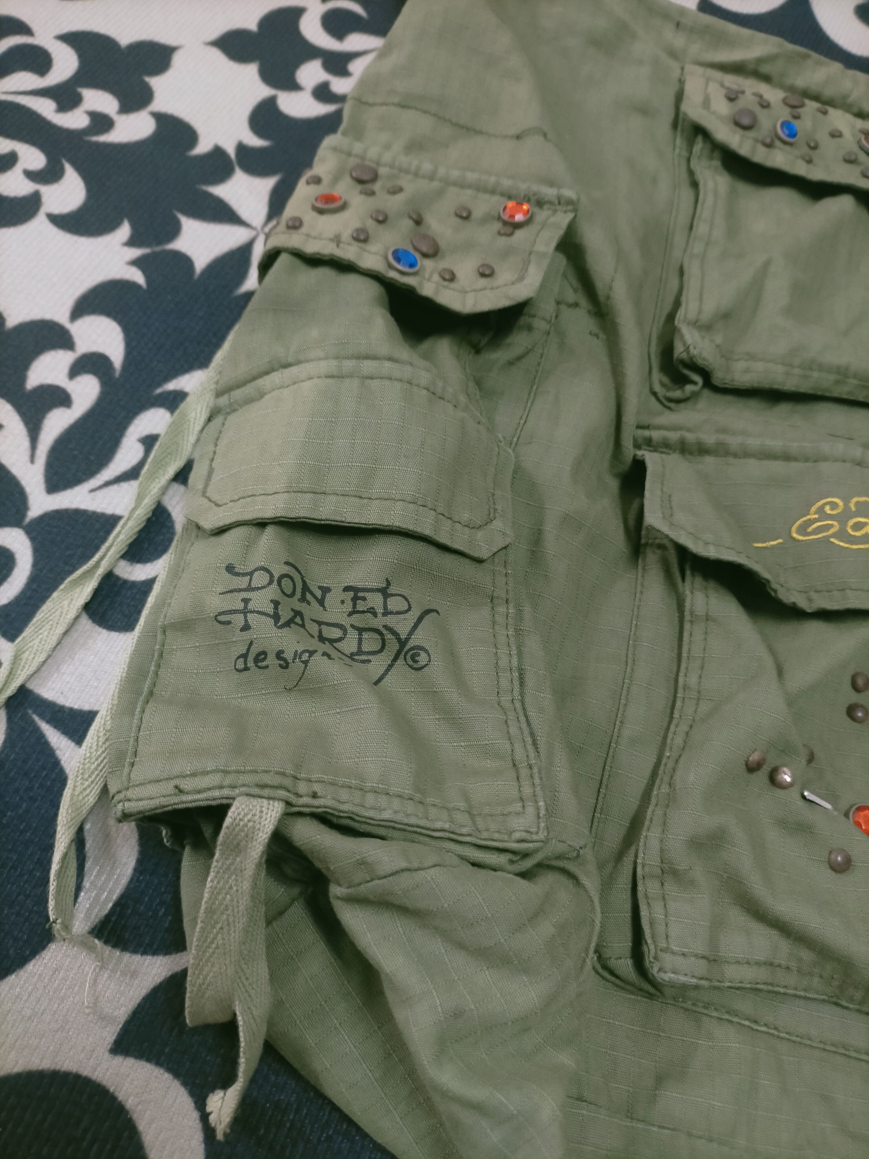 Christian Audigier 🔥 Vintage Army Ed Hardy Signature Purse Tote Bag Size ONE SIZE - 5 Thumbnail