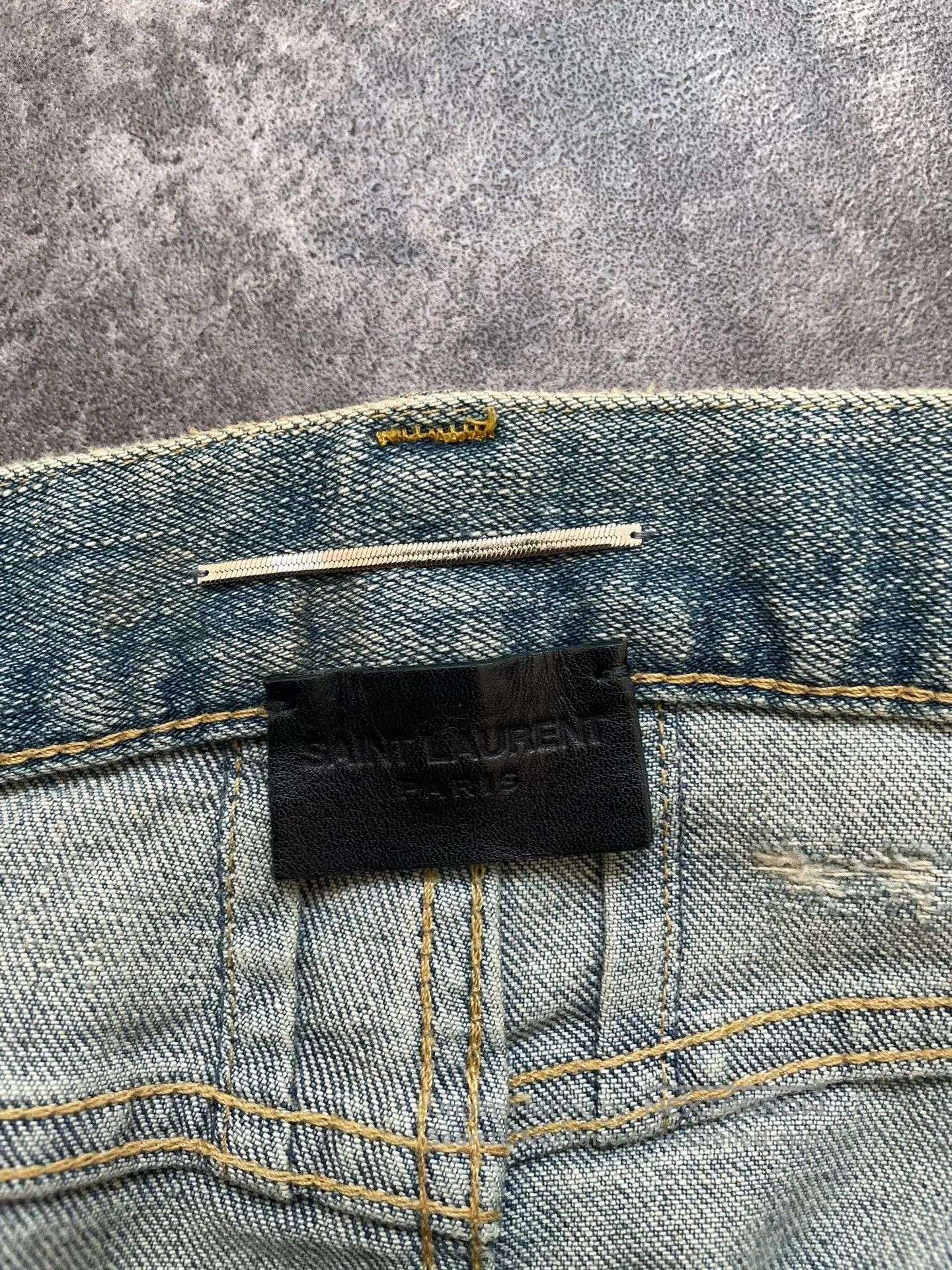 Saint Laurent Paris Saint Laurent Distressed Light Blue Jeans. Size US 29 - 5 Thumbnail