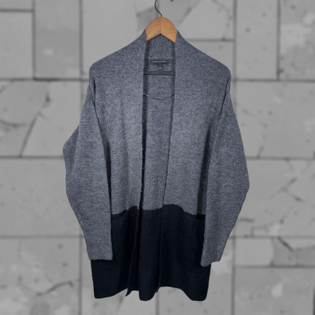 Banana Republic Banana Republic Cardigan Gray Black Long Open Womens S Sweater Acrylic Blend Open Size S / US 4 / IT 40 - 1 Thumbnail