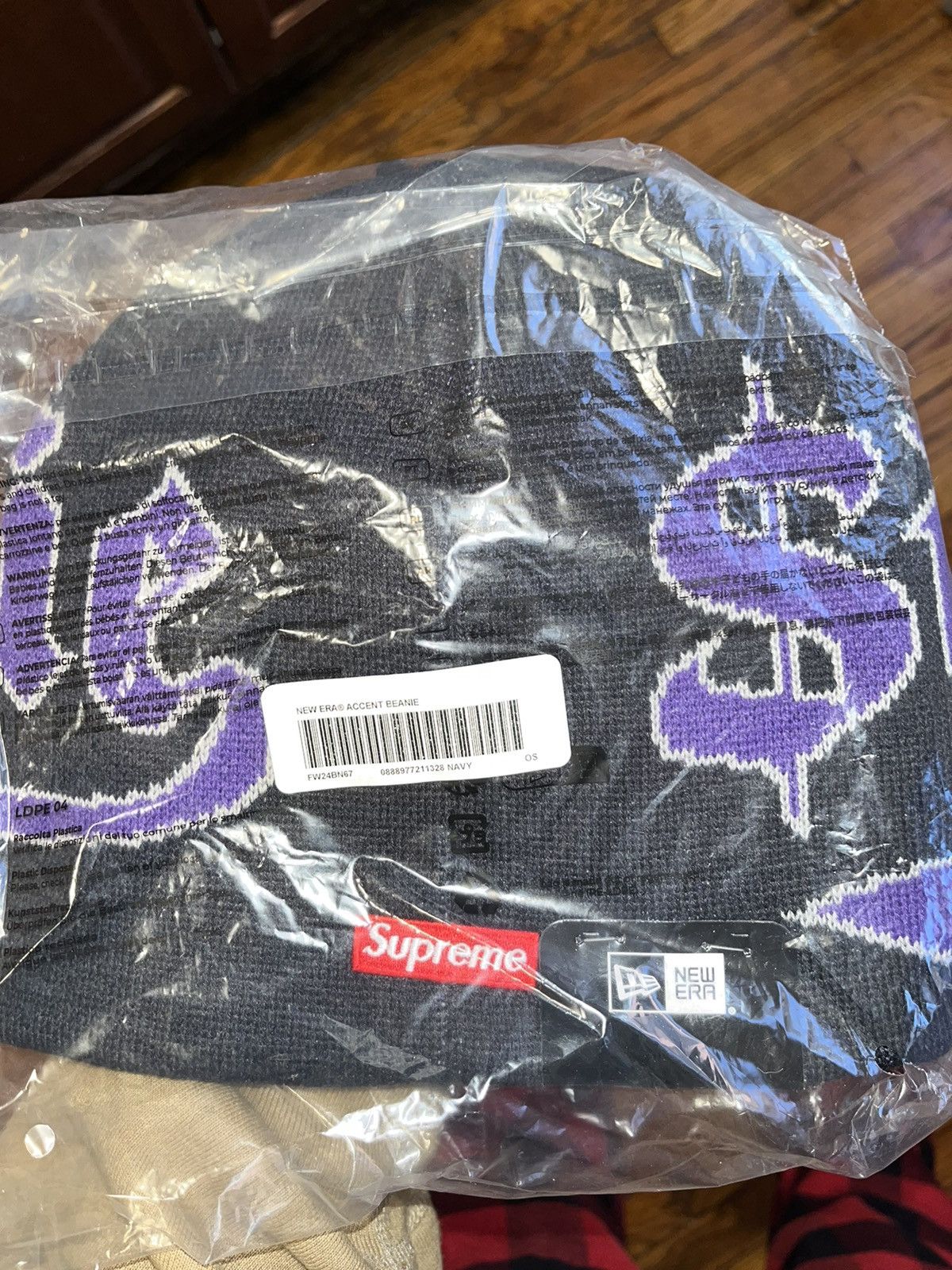 New Era × Supreme Supreme new era accent beanie navy fw24 | Grailed