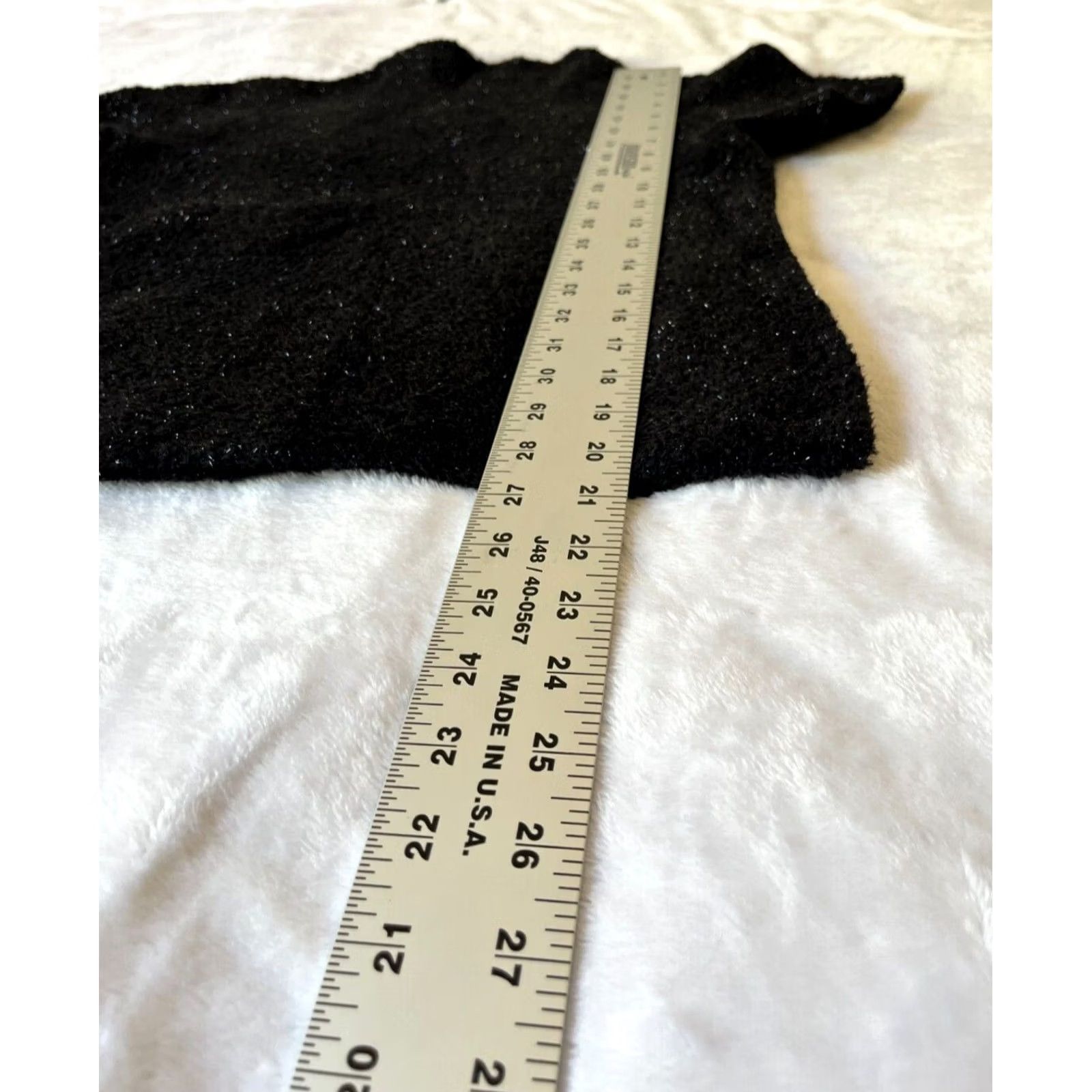 Vintage Sigrid Olsen Womens Sweater Small Black Mock Neck Short Sleeve Knitted Metallic Size S / US 4 / IT 40 - 7 Thumbnail