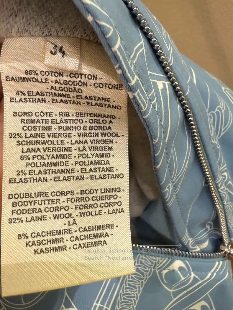 Hermes Hermes Women's Flight Jacket, Blue Size XXS / US 00 / IT 34 - 5 Thumbnail