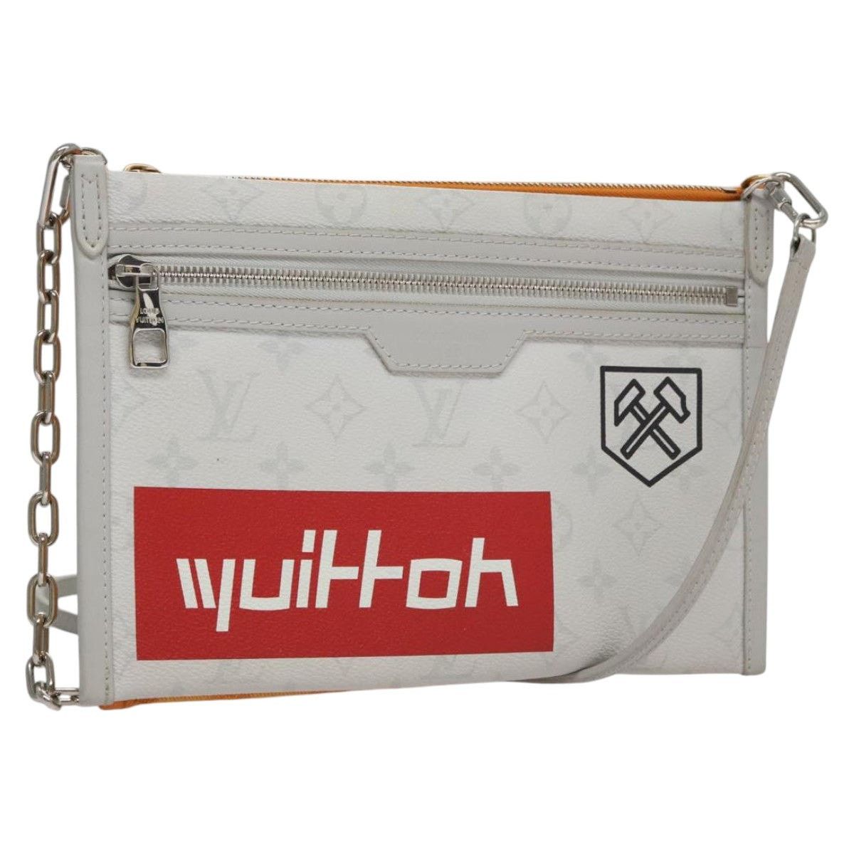 Louis Vuitton LOUIS VUITTON Monogram White Flat Mensenger Shoulder Bag Size ONE SIZE - 1 Thumbnail