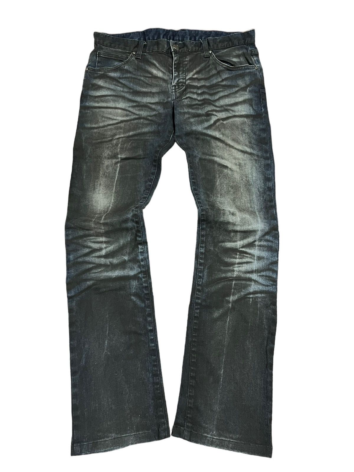 If Six Was Nine Tornado Mart MudWash Oil Wax Bootcut Flared Denim Jeans Grailed