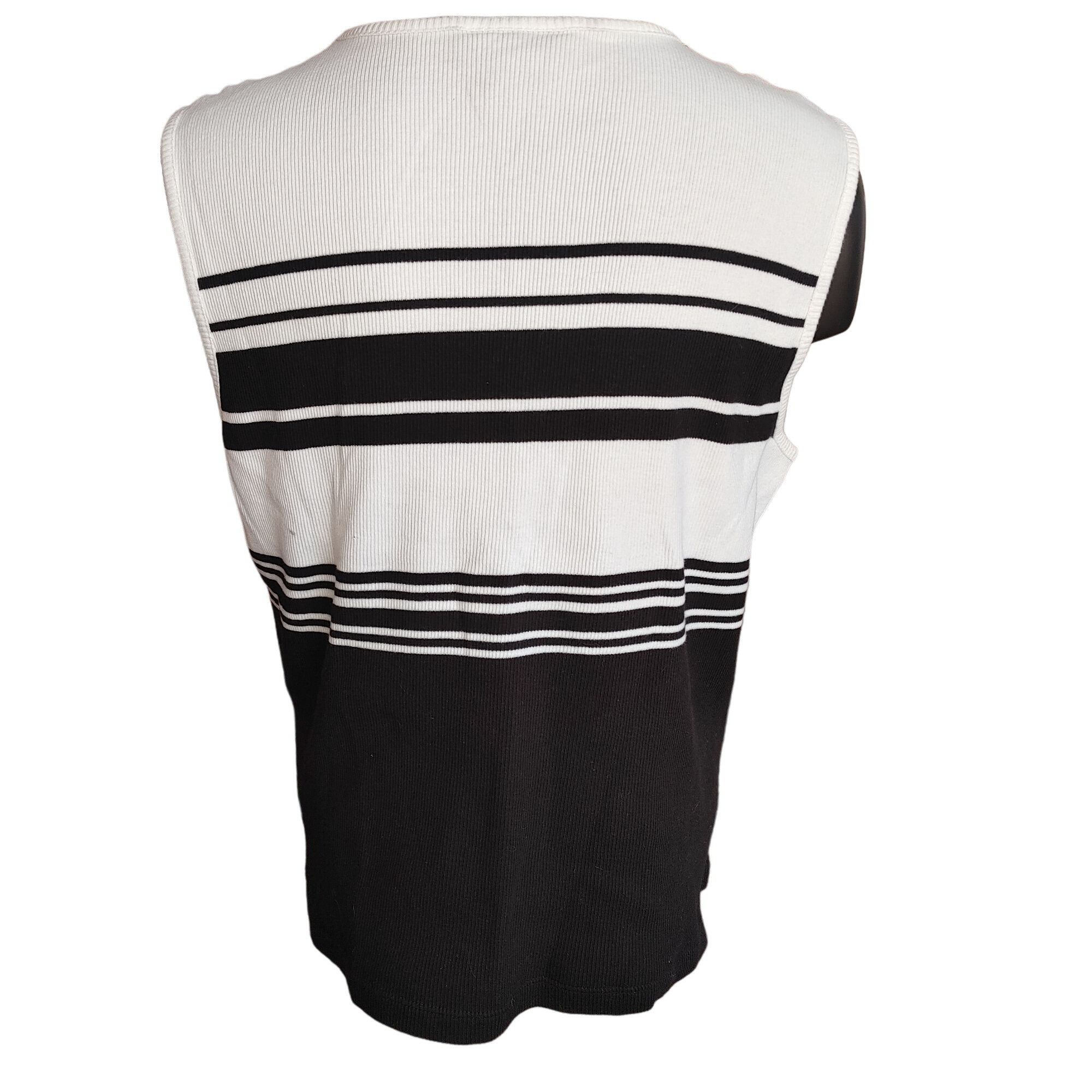 Other Style & Co. Women's Black/White Knit Sleeveless Top XL Size XL / US 12-14 / IT 48-50 - 2 Thumbnail