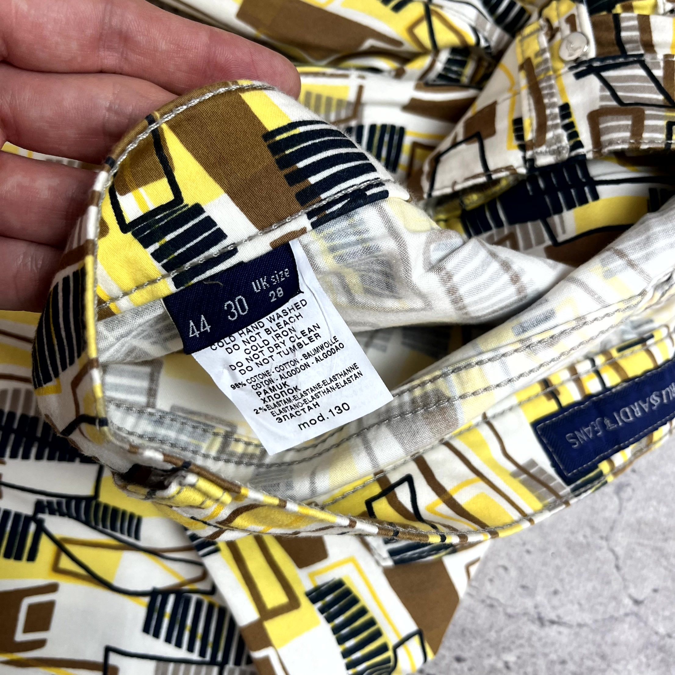 Trussardi Y2K Trussardi Abstract Geometric Pants Yellow Jeans Size 30 Size 30" / US 8 / IT 44 - 5 Thumbnail