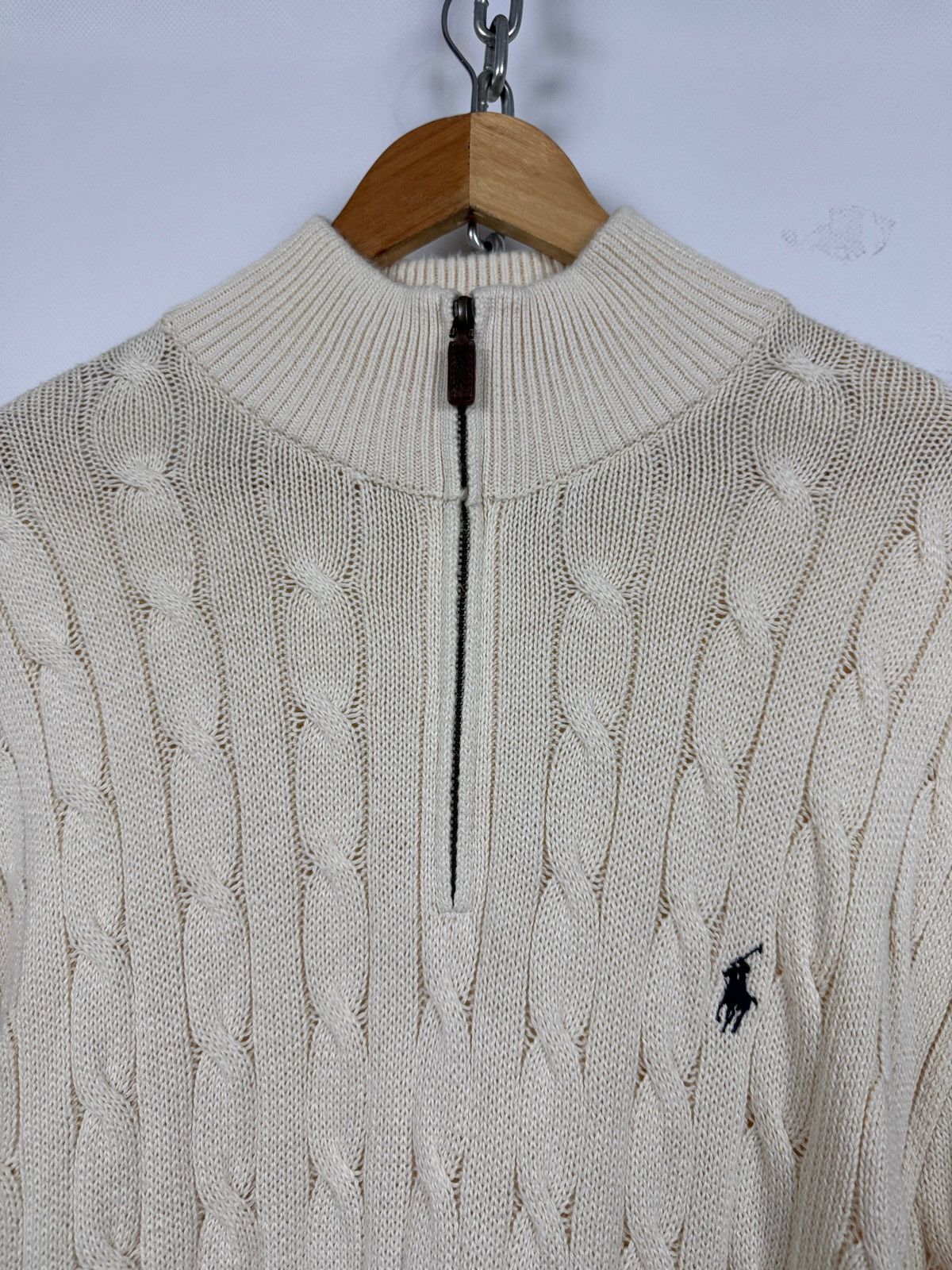 Polo Ralph Lauren Polo Ralph Lauren Cable Knit Quarter Zip Mock Neck Sweater Size US XXL / EU 58 / 5 - 8 Thumbnail