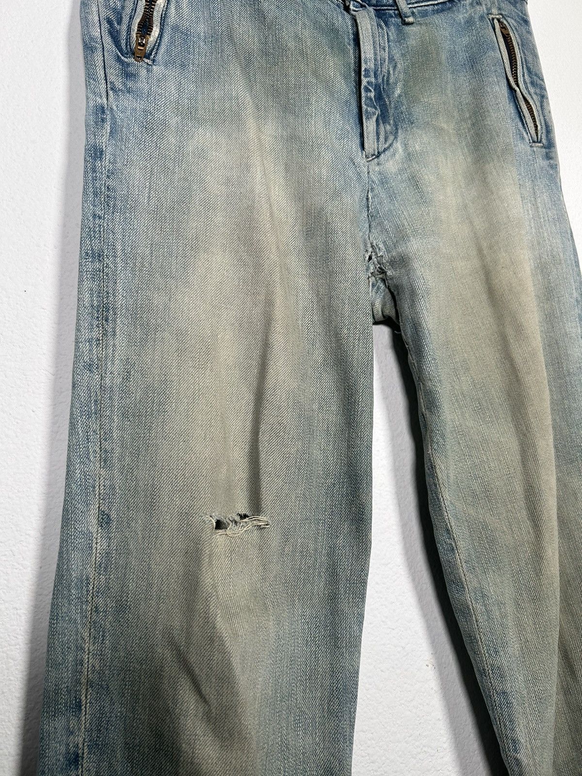 Kapital Stirrup Acid Wash Distressed Jeans Size 30" / US 8 / IT 44 - 4 Thumbnail