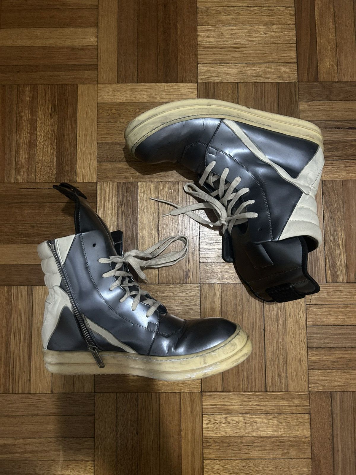 Rick Owens Rick Owens Geobaskets Silver Size US 8.5 / EU 41-42 - 9 Thumbnail