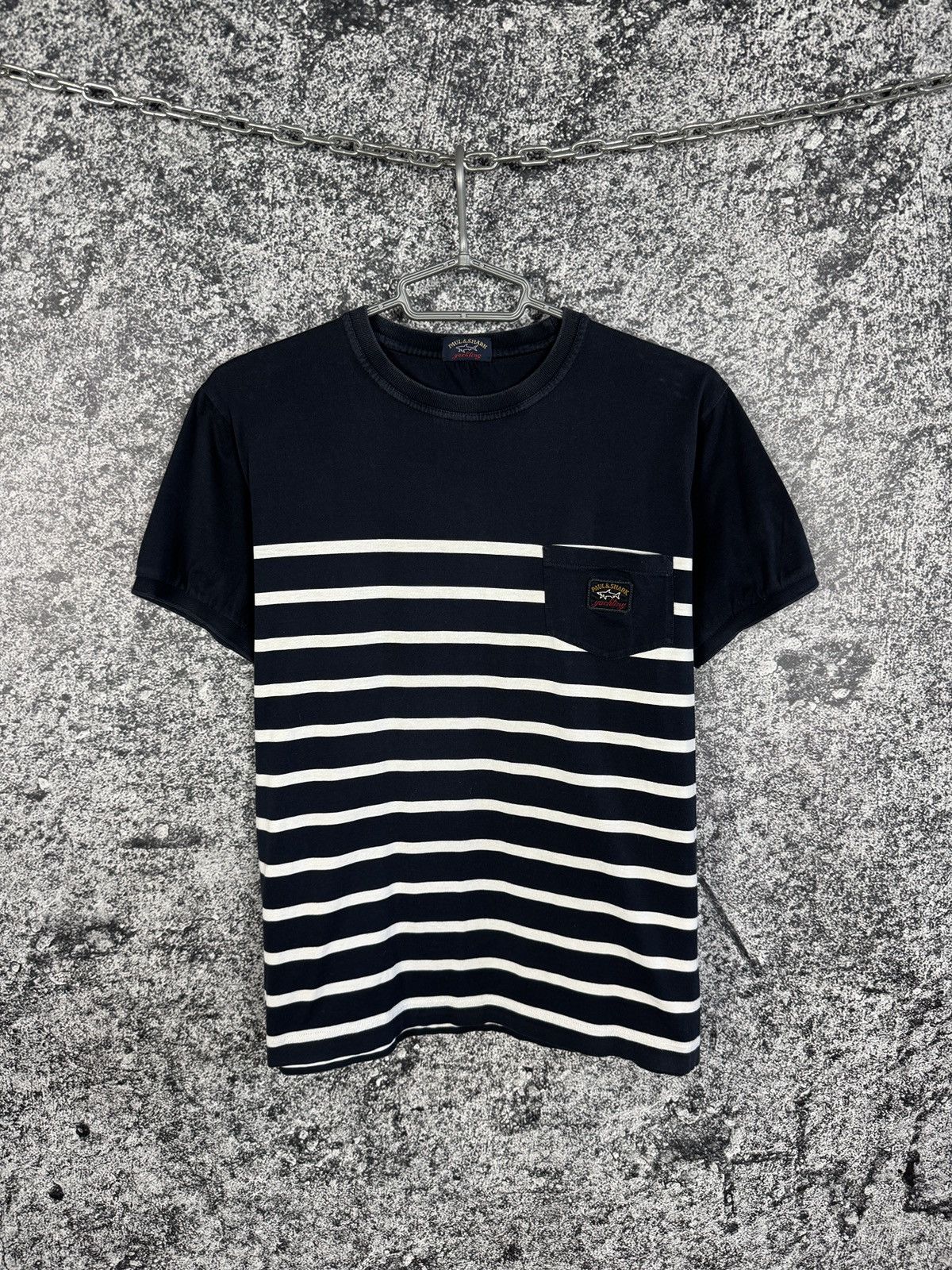 Paul & Shark Men’s Paul Shark Striped Short Sleeve T-Shirt Italy Size M Size US M / EU 48-50 / 2 - 1 Thumbnail