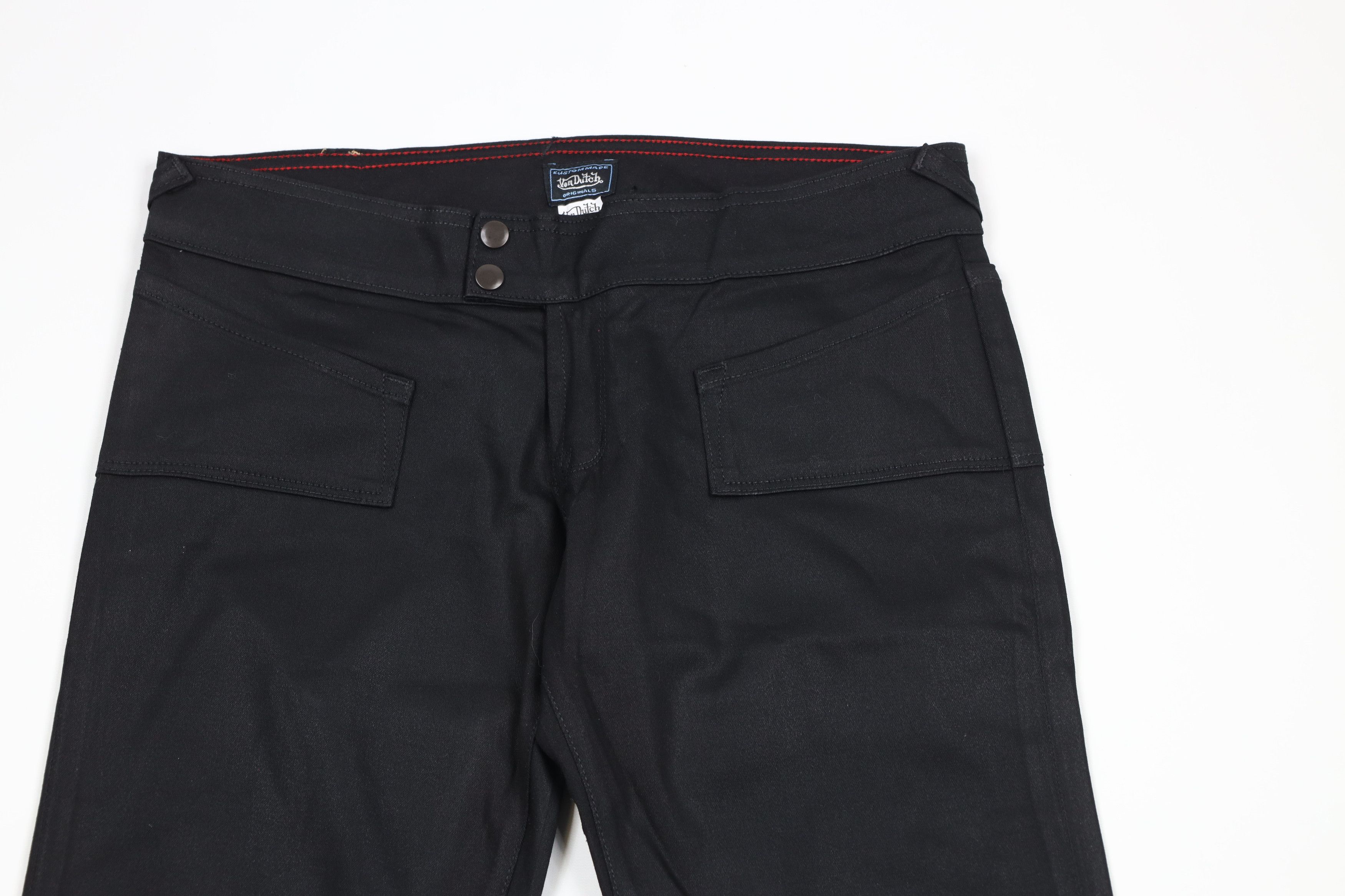 Vintage × Von Dutch Deadstock Vintage Y2K Von Dutch Wide Leg Flared Jeans Black Size 31" - 2 Thumbnail