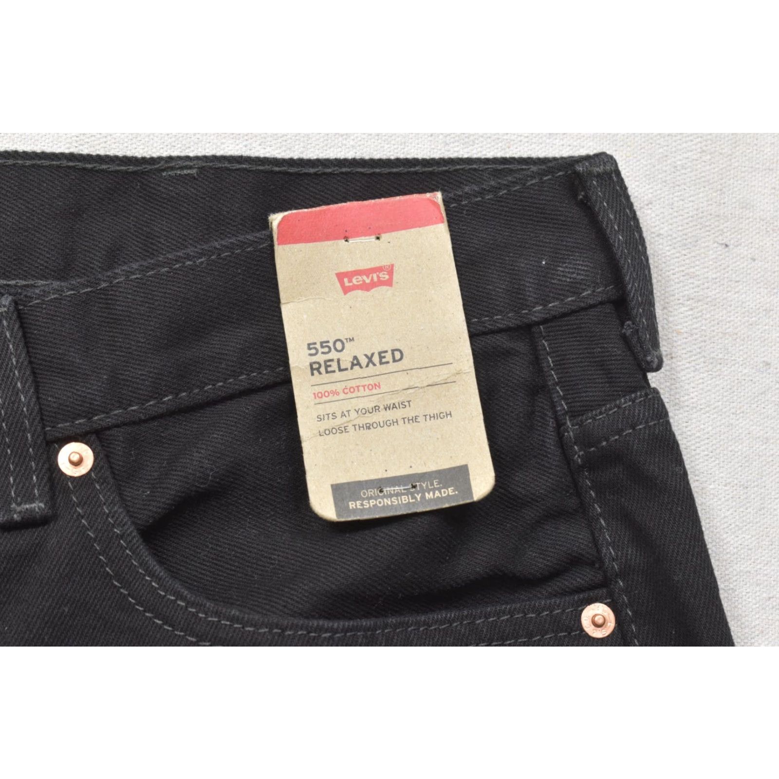 Levi's Levi's 550 Relaxed Fit Jeans Black 44x29 Cotton Denim 5-Pocket Men Size 44 Regular N/A Size US 44 / EU 60 - 6 Thumbnail