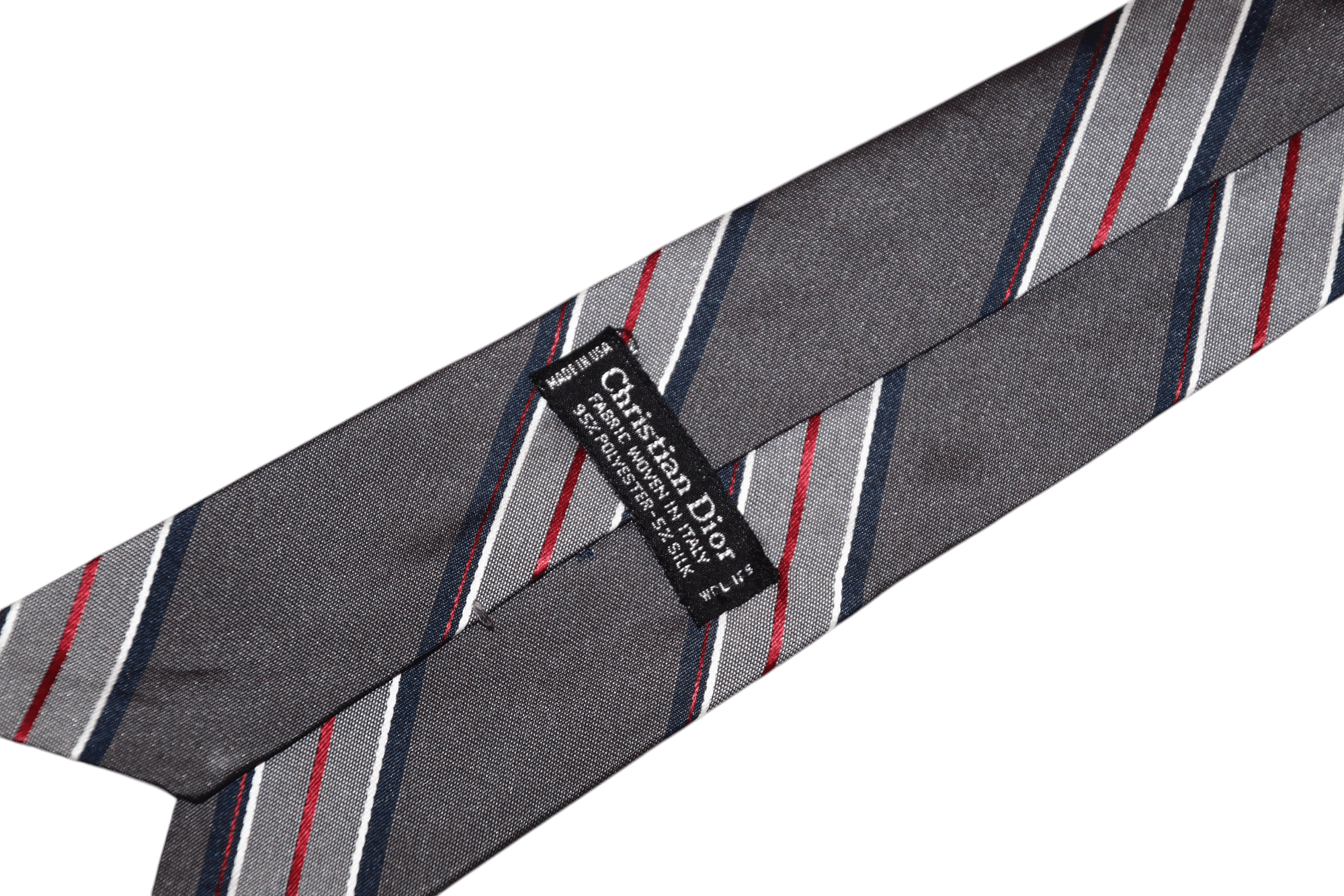 Christian Dior Monsieur Vtg Christian Dior Black Label USA made red-grey stripes tie Size ONE SIZE - 3 Thumbnail