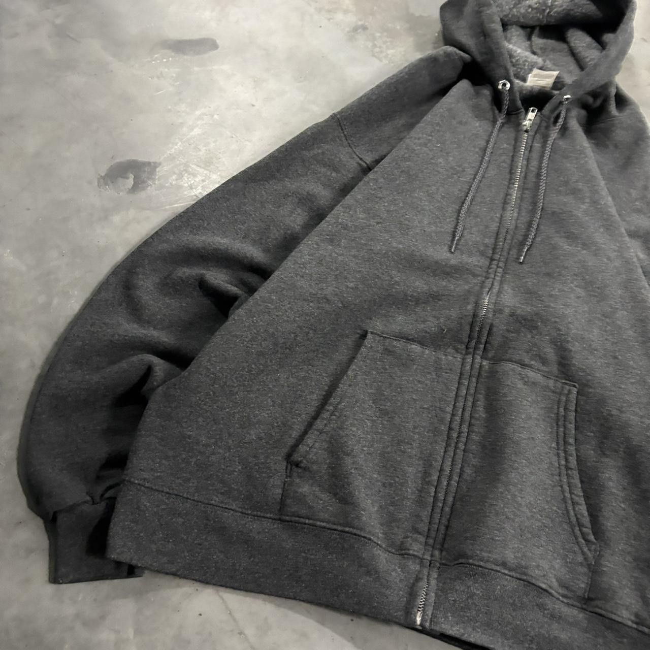 Vintage Crazy Vintage Y2K/2000s Dark Grey Blank Russell Style Essential Zip Up Hoodie! Size L Size US L / EU 52-54 / 3 - 3 Thumbnail