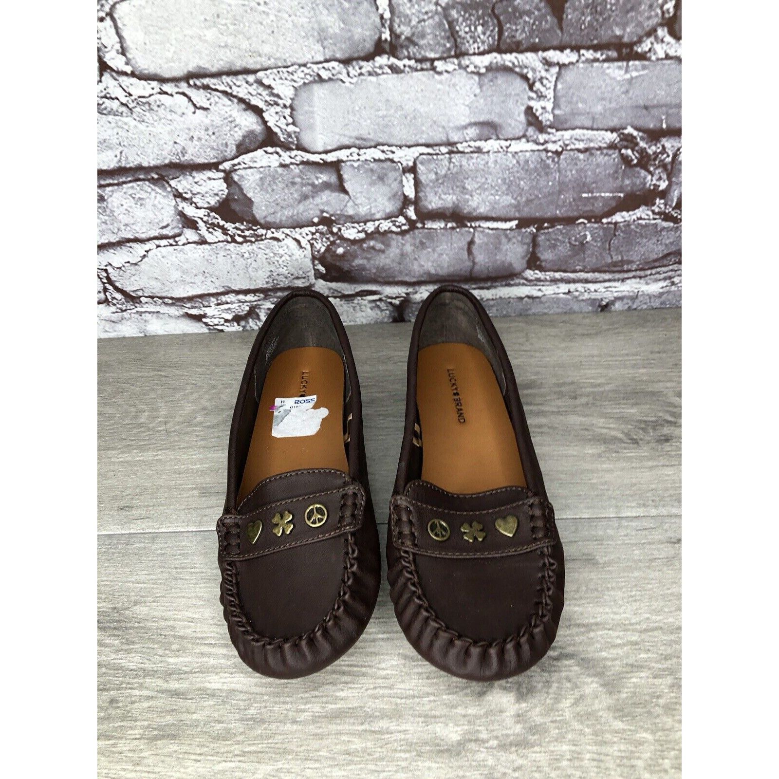 Lucky Brand Lucky Brand LP-Astuddi Brown Leather Peace Heart Clover Loaf Size US 8 / IT 38 - 18 Thumbnail