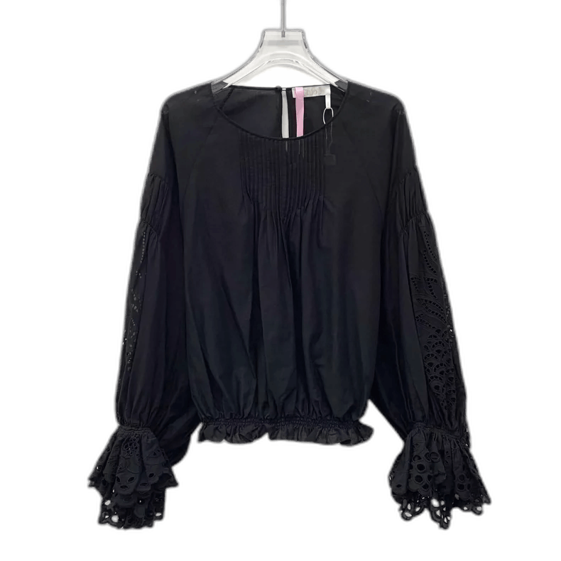 Chloe Black Lace Long Sleeve Blouse by Chloe Size S / US 4 / IT 40 - 1 Thumbnail