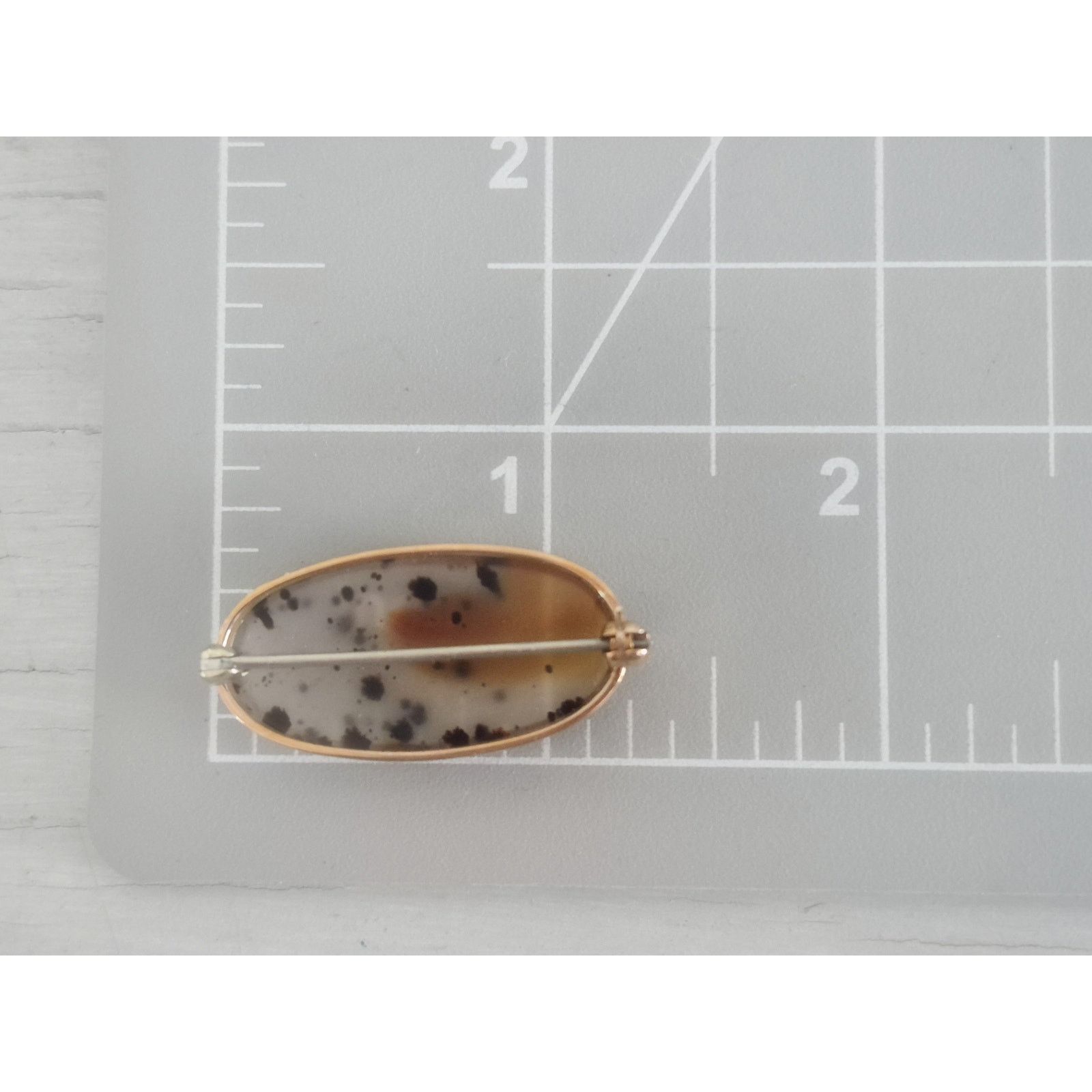 Other Vintage 14K Gold Montana Agate Brooch Pin Size ONE SIZE - 6 Thumbnail