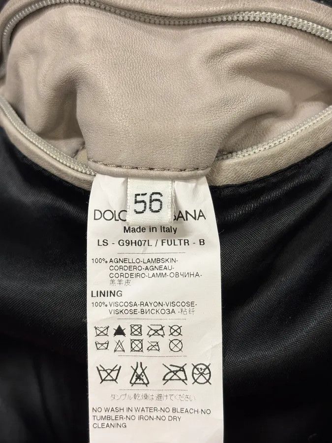 Dolce & Gabbana 2010s Dolce & Gabbana Grey Biker Minimalist Leather Jacket Size US L / EU 52-54 / 3 - 14 Thumbnail