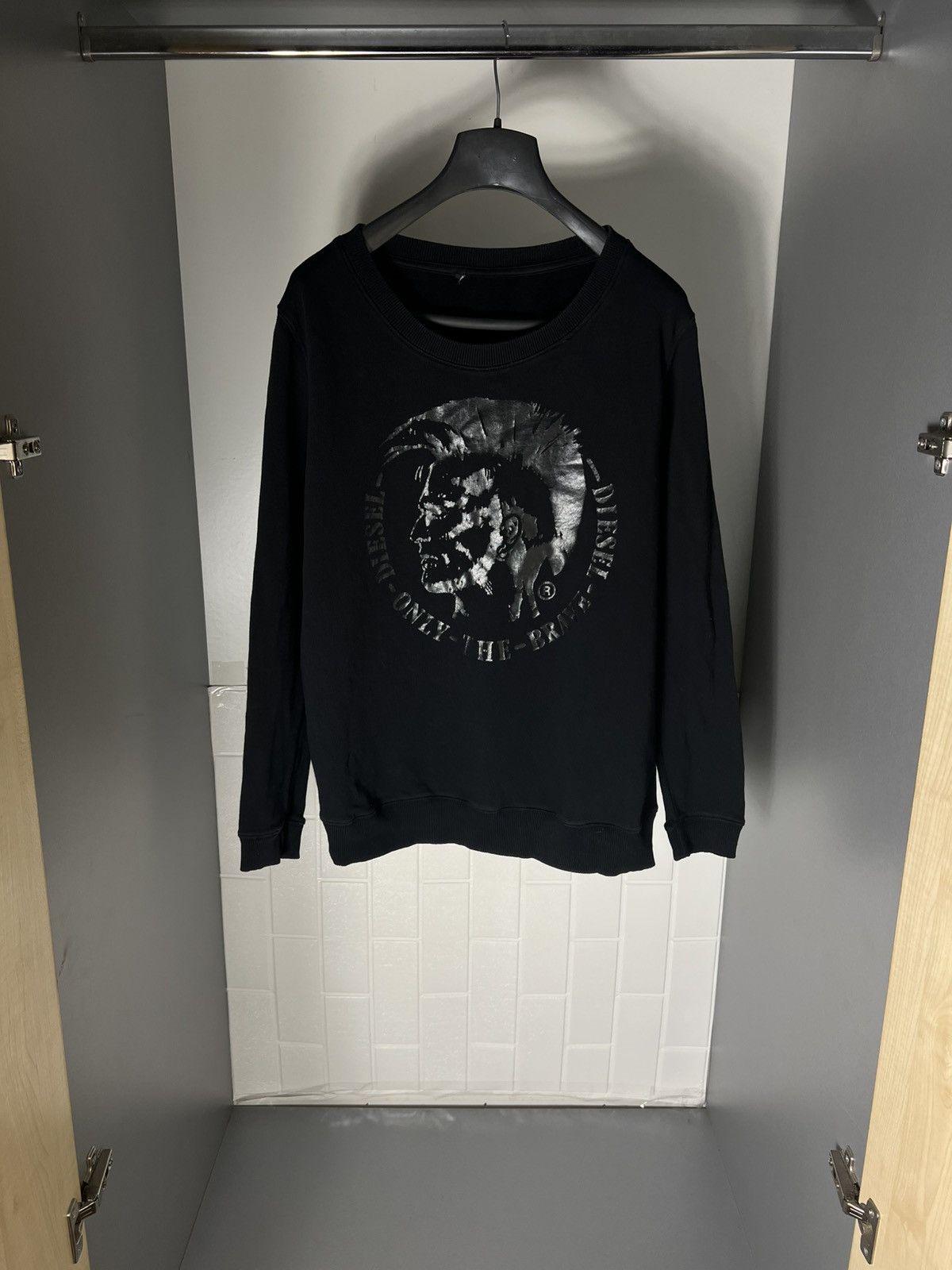 Diesel × Vintage VERY RARE DIESEL DIVISION DENIM SWEATSHIRT BIG LOGO Y2K 90s Size US M / EU 48-50 / 2 - 1 Thumbnail