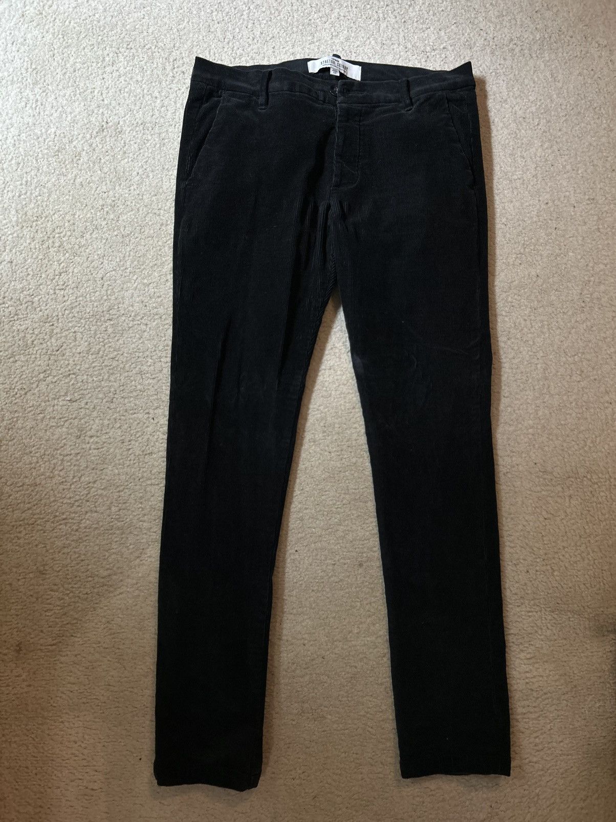 Topman Topman corduroy pants black stretch skinny Size US 34 / EU 50 - 1 Thumbnail