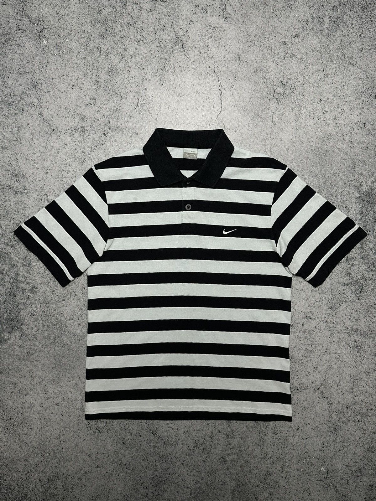 Vintage Nike Striped Polo T-Shirt Y2K